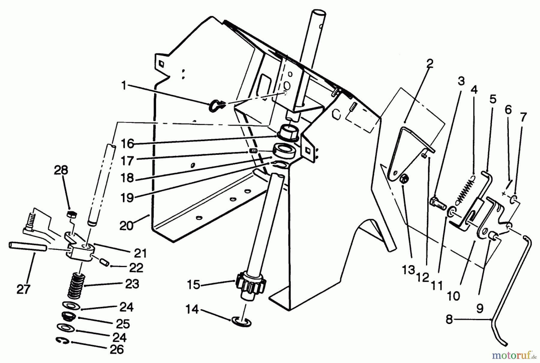Toro Neu Mowers, Lawn & Garden Tractor Seite 1 22-14OE02 (244-H) - Toro 244-H Yard Tractor, 1992 (2000001-2999999) STEERING SHAFT AND INDICATOR ASSEMBLY