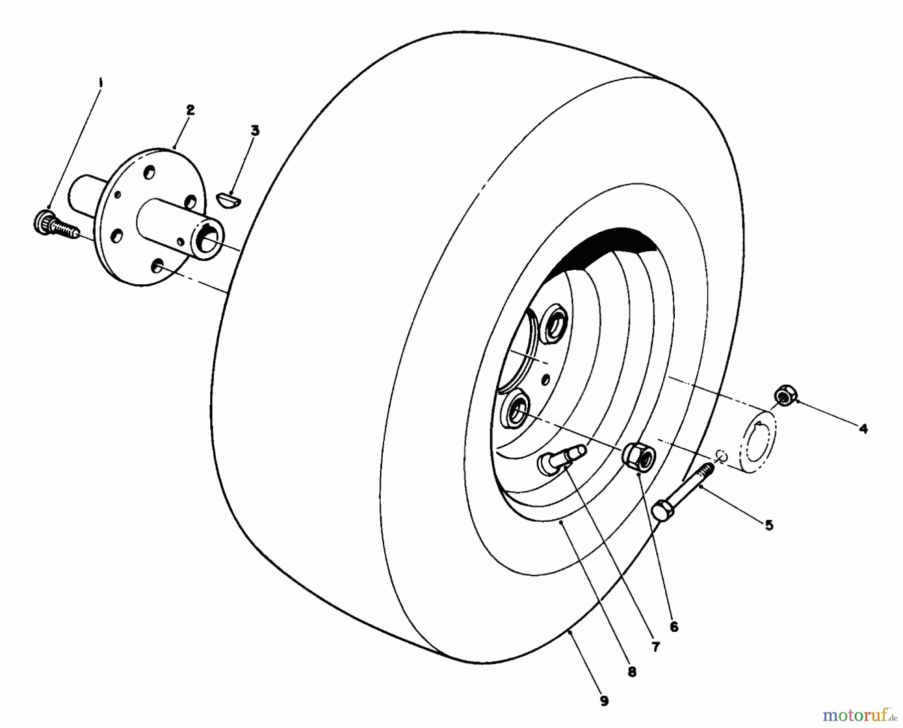  Toro Neu Mowers, Lawn & Garden Tractor Seite 1 30610 (120) - Toro Proline 120, 1993 (390001-399999) FRONT WHEEL ASSEMBLY
