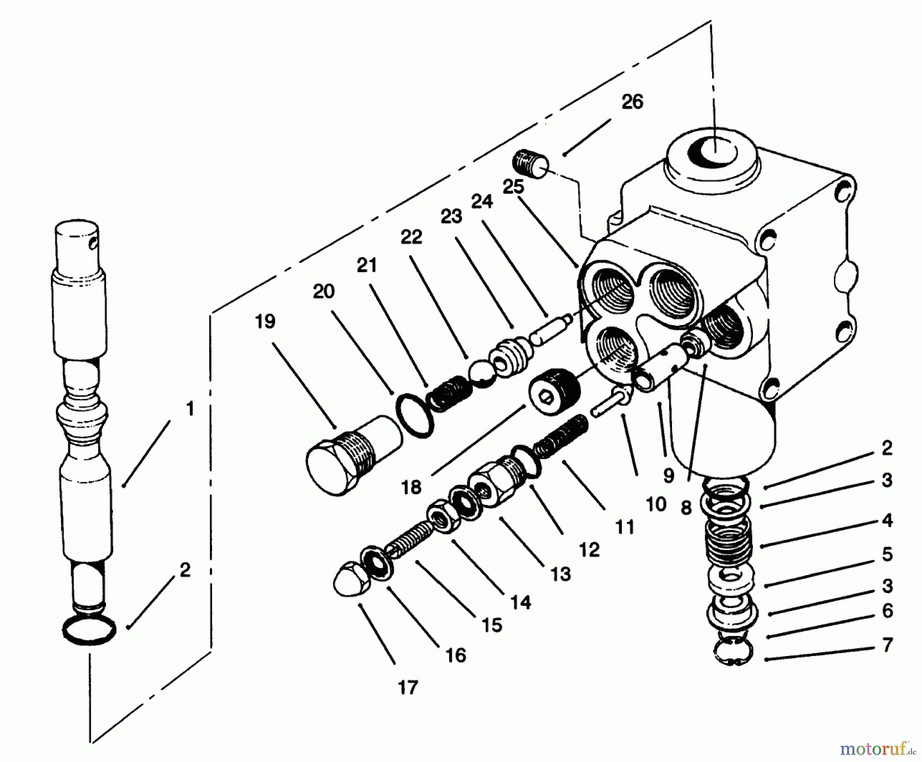  Toro Neu Mowers, Lawn & Garden Tractor Seite 1 30610 (120) - Toro Proline 120, 1993 (390001-399999) VALVE ASSEMBLY NO. 54-0090