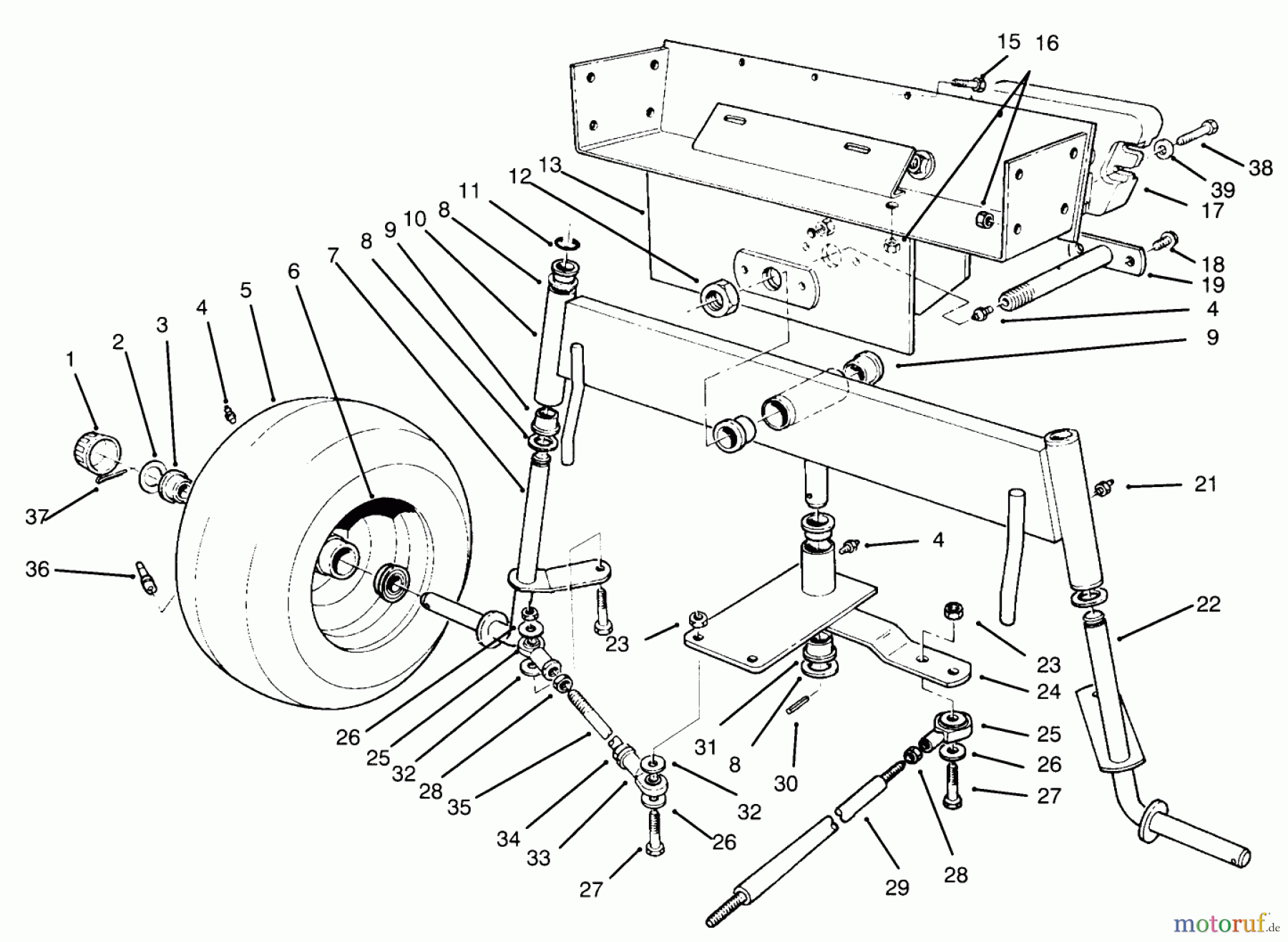  Toro Neu Mowers, Lawn & Garden Tractor Seite 1 30610 (120) - Toro Proline 120, 1994 (490001-499999) REAR AXLE ASSEMBLY