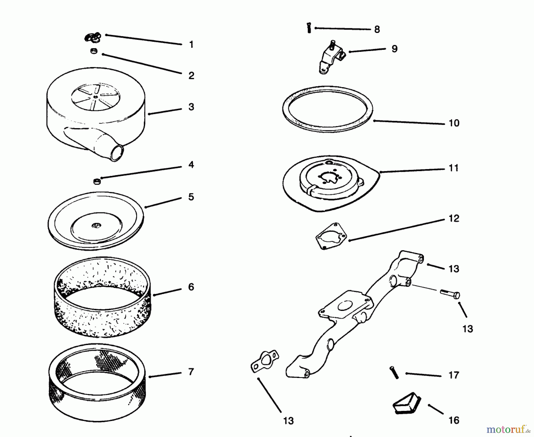 Toro Neu Mowers, Lawn & Garden Tractor Seite 1 30610 (120) - Toro Proline 120, 1995 (591300-599999) AIR INTAKE/FILTRATION