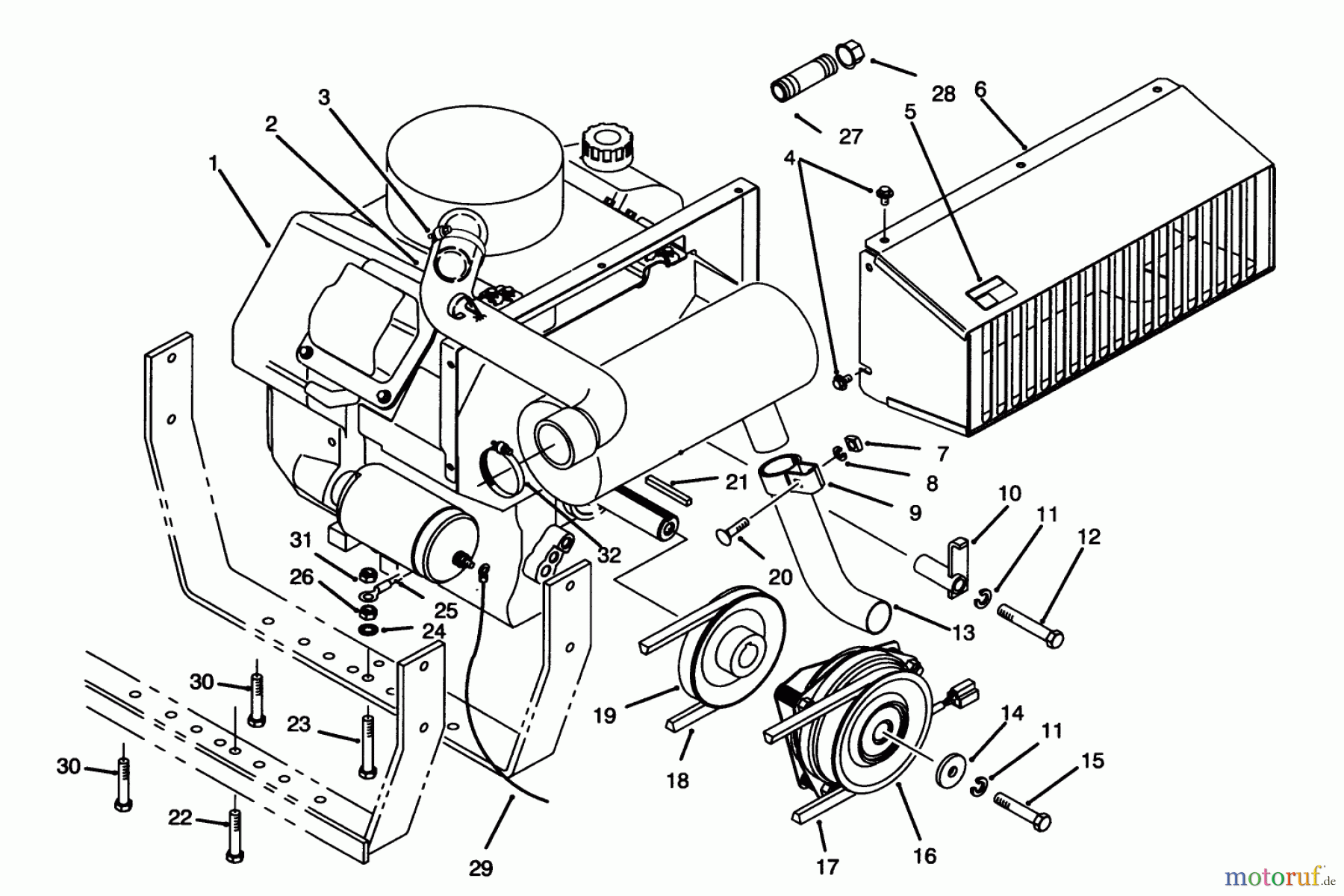 Toro Neu Mowers, Lawn & Garden Tractor Seite 1 30610 (120) - Toro Proline 120, 1995 (591300-599999) ENGINE ASSEMBLY