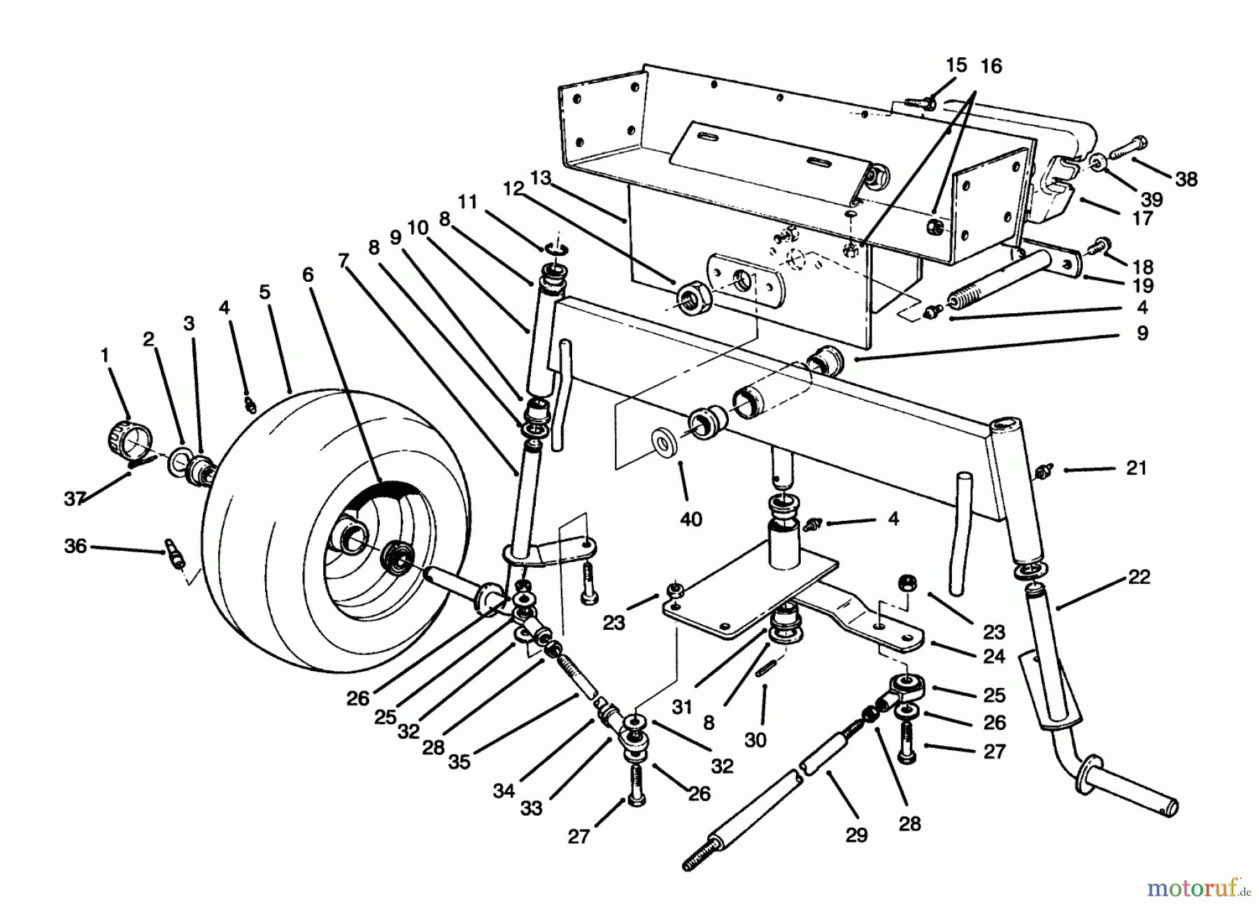  Toro Neu Mowers, Lawn & Garden Tractor Seite 1 30610 (120) - Toro Proline 120, 1995 (591300-599999) REAR AXLE ASSEMBLY