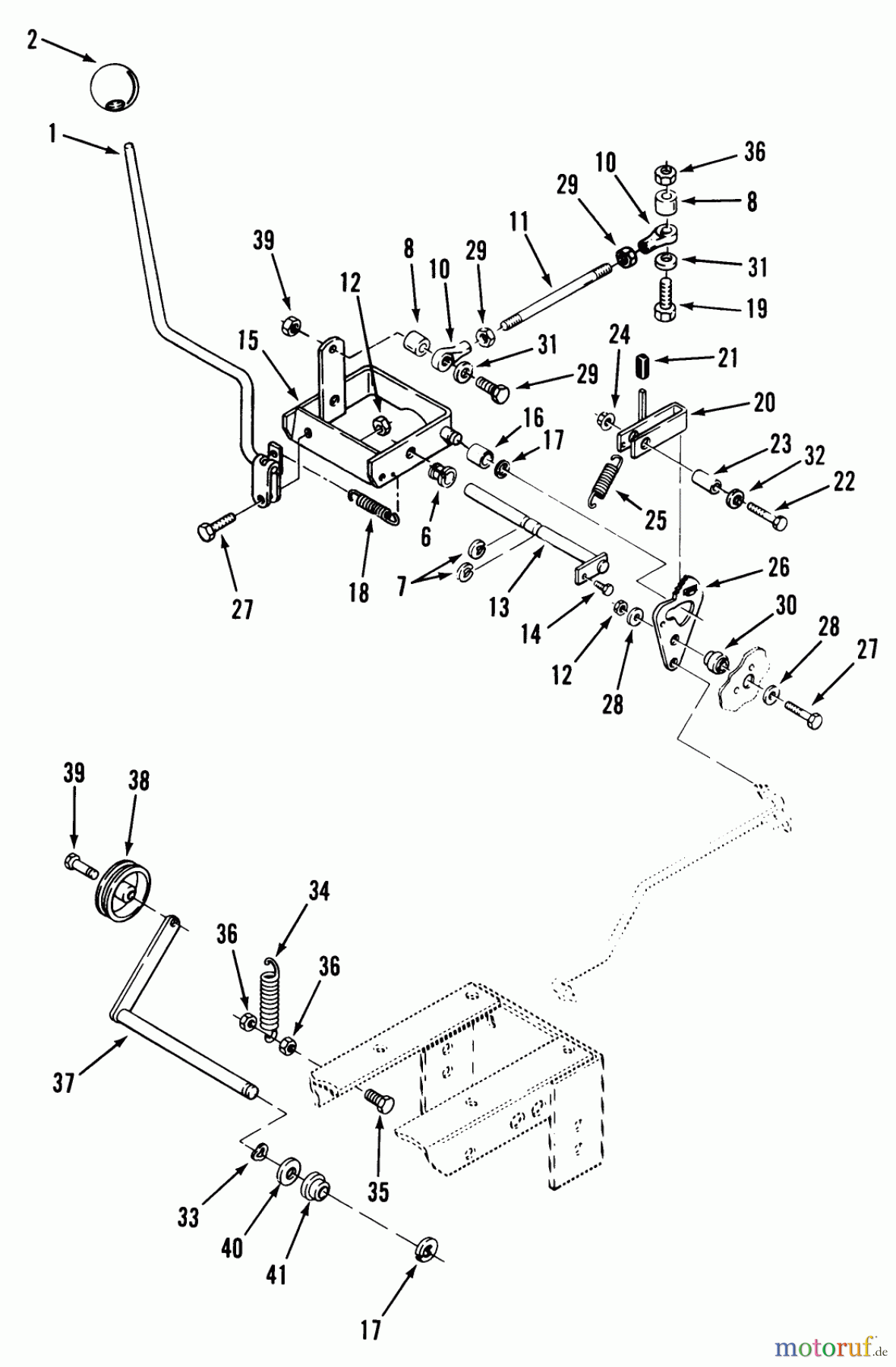 Toro Neu Mowers, Lawn & Garden Tractor Seite 1 31-10K801 (310-8) - Toro 310-8 Garden Tractor, 1990 CLUTCH, BRAKE AND SPEED CONTROL LINKAGE-312-H & 416-H #1