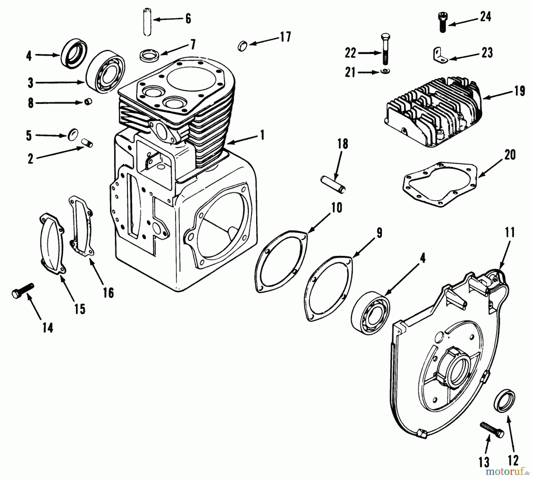 Toro Neu Mowers, Lawn & Garden Tractor Seite 1 31-10K801 (310-8) - Toro 310-8 Garden Tractor, 1990 KOHLER CRANKCASE & CYLINDER HEAD