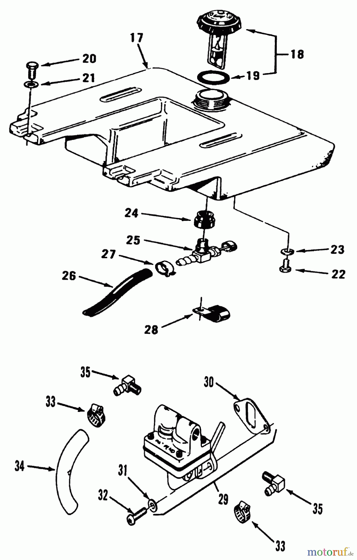 Toro Neu Mowers, Lawn & Garden Tractor Seite 1 31-10K801 (310-8) - Toro 310-8 Garden Tractor, 1990 KOHLER FUEL SYSTEM