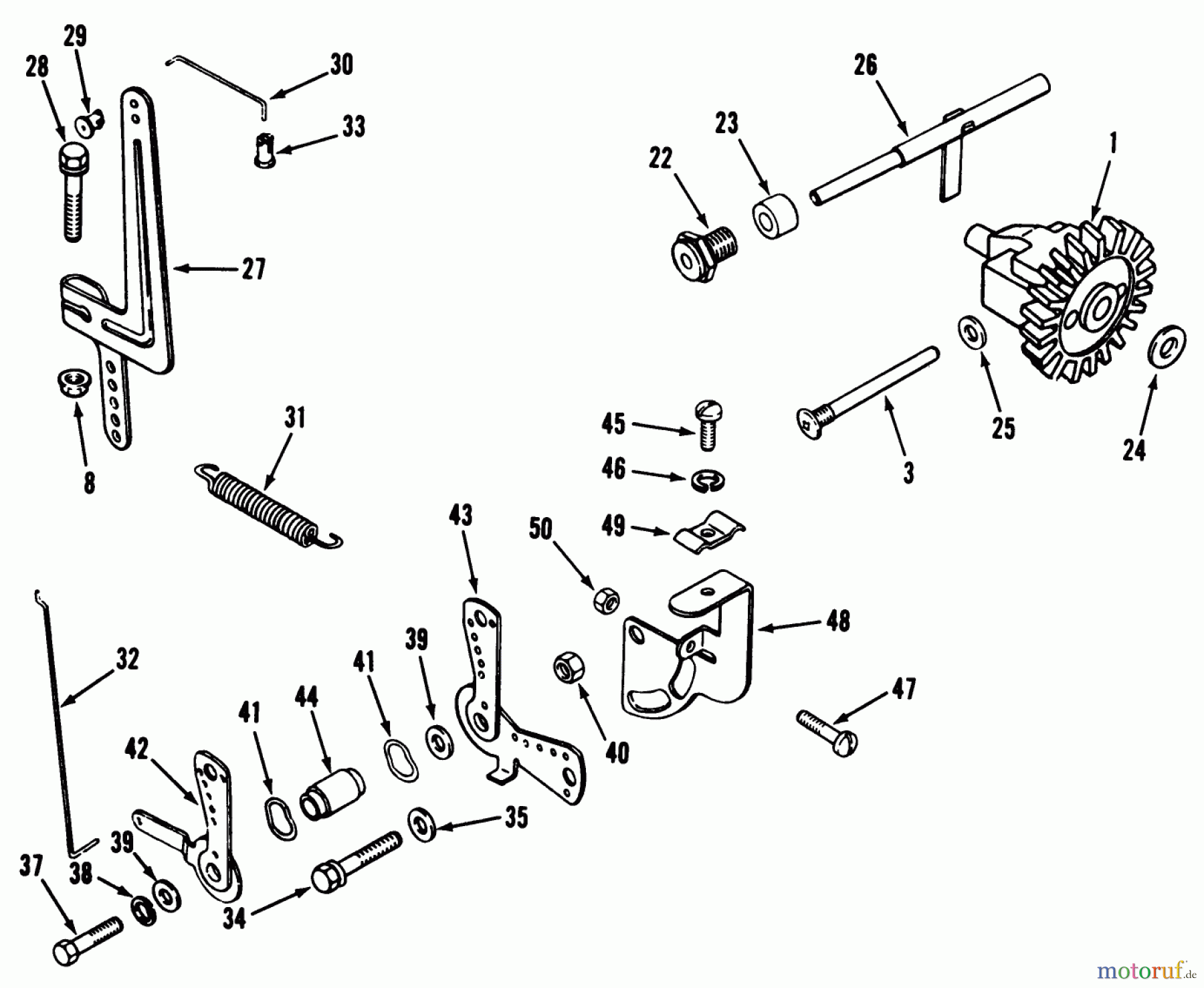 Toro Neu Mowers, Lawn & Garden Tractor Seite 1 41-16OE01 (416-H) - Toro 416-H Garden Tractor, 1990 KOHLER GOVERNOR LINKAGE