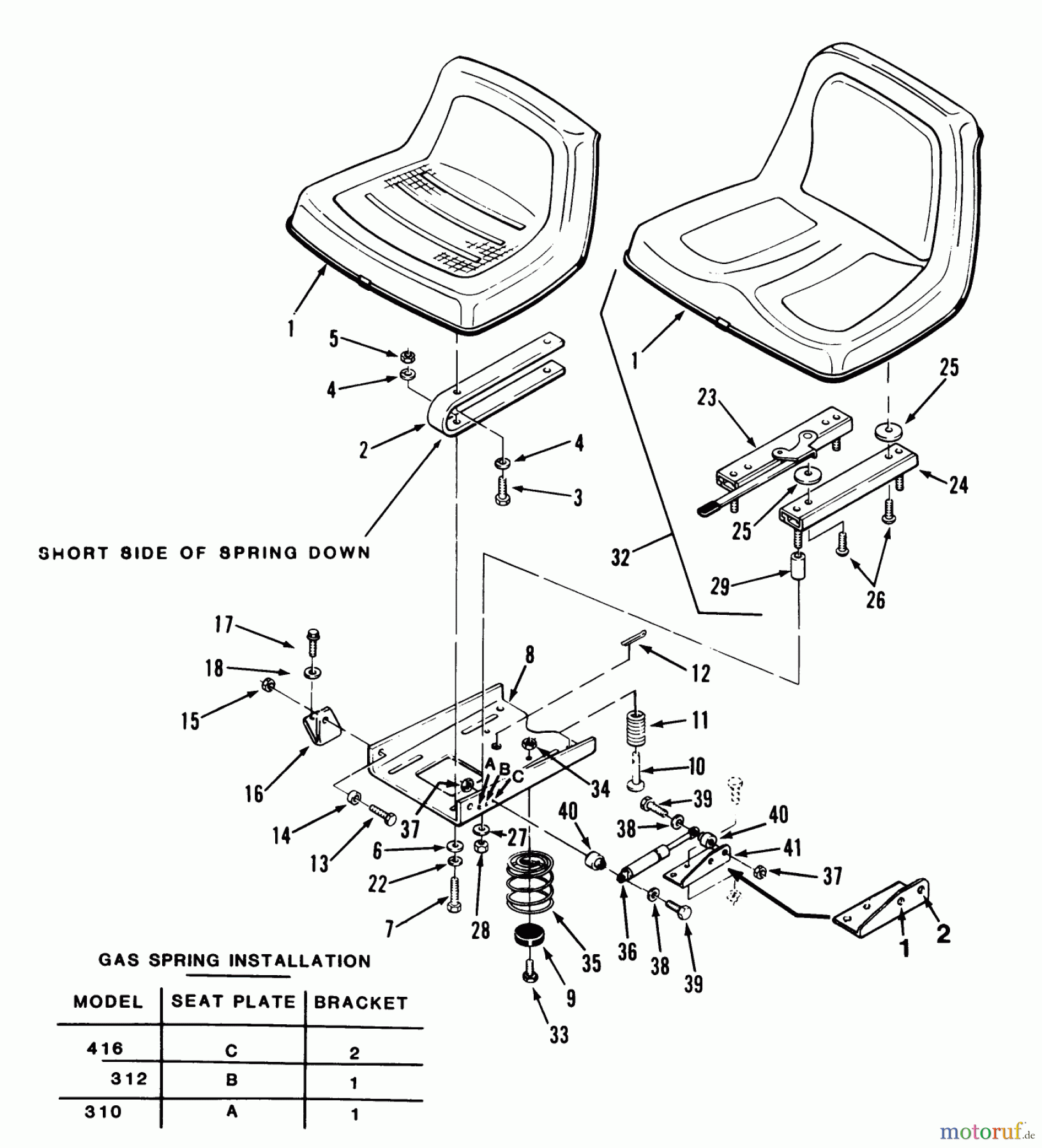 Toro Neu Mowers, Lawn & Garden Tractor Seite 1 31-10K801 (310-8) - Toro 310-8 Garden Tractor, 1990 SEAT