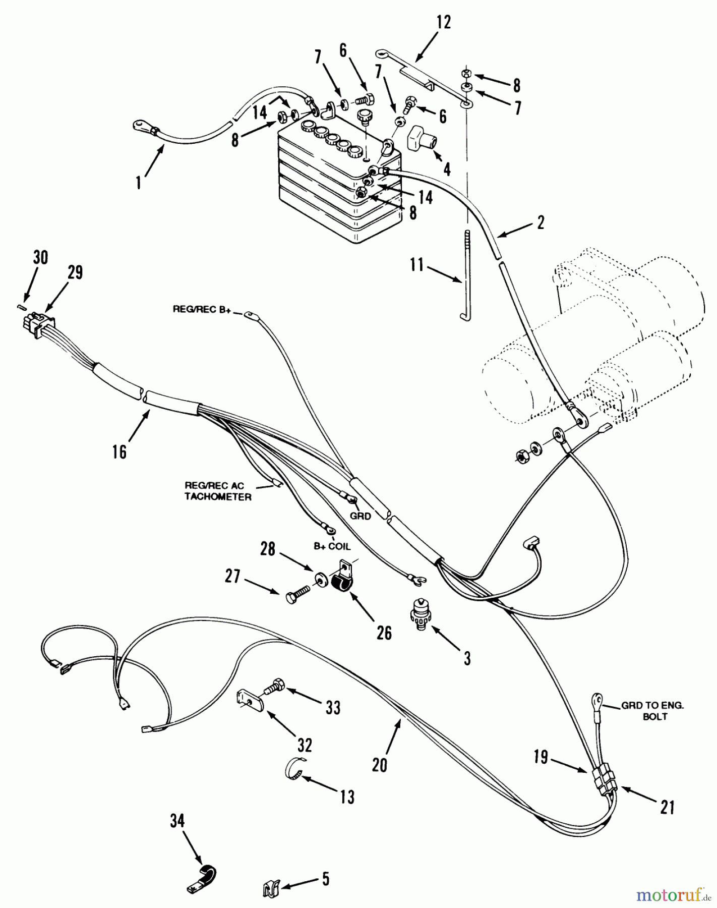 Toro Neu Mowers, Lawn & Garden Tractor Seite 1 31-12K802 (312-8) - Toro 312-8 Garden Tractor, 1991 (1000001-1999999) ELECTRICAL SYSTEM-416 ONLY