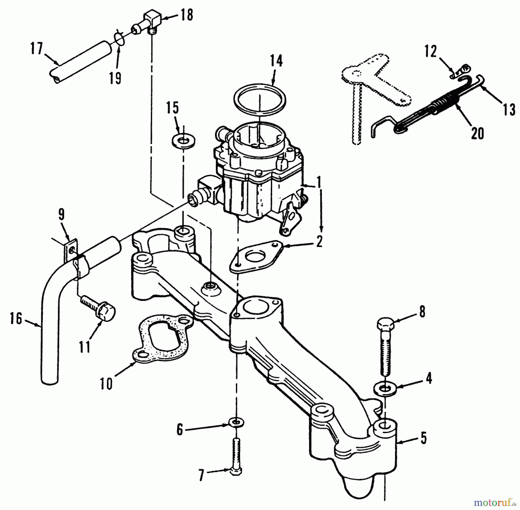  Toro Neu Mowers, Lawn & Garden Tractor Seite 1 51-16OE01 (416-H) - Toro 416-H Garden Tractor, 1991 (1000001-1999999) INTAKE MANIFOLD