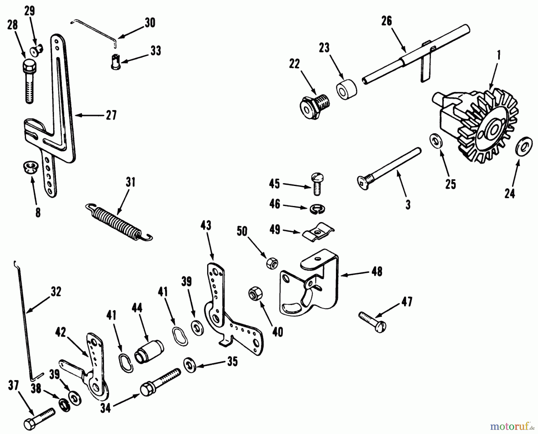 Toro Neu Mowers, Lawn & Garden Tractor Seite 1 31-12K802 (312-8) - Toro 312-8 Garden Tractor, 1991 (1000001-1999999) KOHLER GOVERNOR LINKAGE