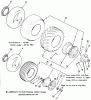 Toro 31-12K802 (312-8) - 312-8 Garden Tractor, 1991 (1000001-1999999) Ersatzteile WHEELS AND TIRES