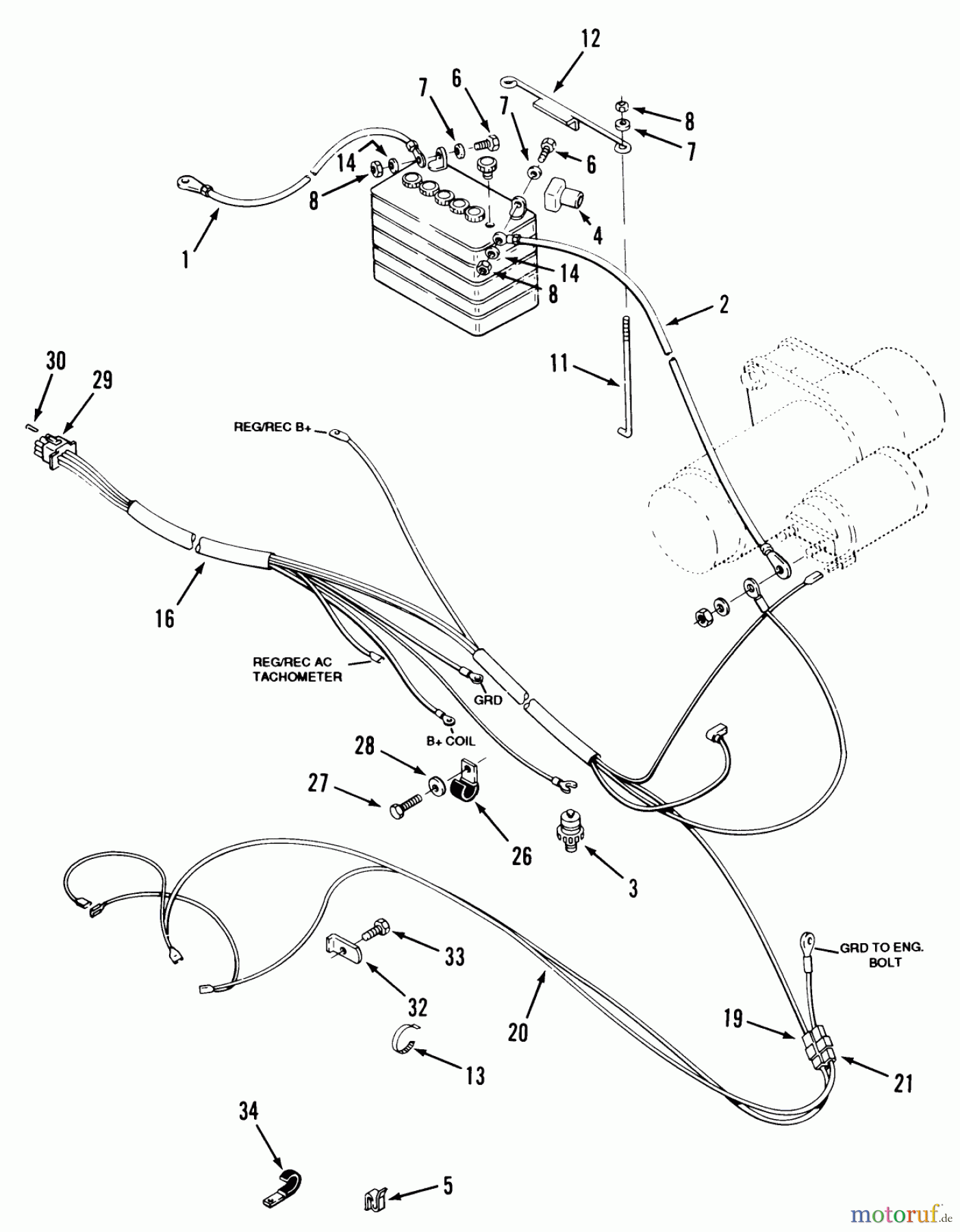 Toro Neu Mowers, Lawn & Garden Tractor Seite 1 51-12KE02 (312-H) - Toro 312-H Garden Tractor, 1992 (2000001-2999999) ELECTRICAL SYSTEM-416 ONLY