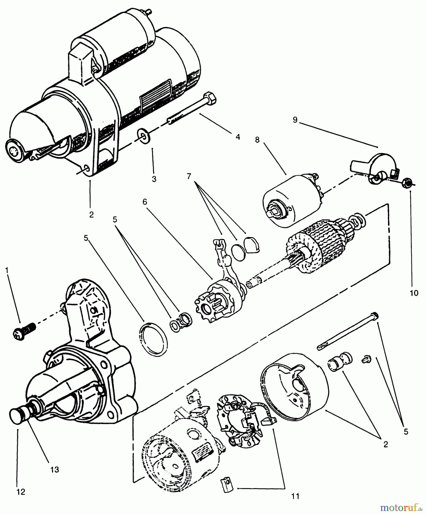  Toro Neu Mowers, Lawn & Garden Tractor Seite 1 51-12KE02 (312-H) - Toro 312-H Garden Tractor, 1992 (2000001-2999999) STARTER POWER PLUS