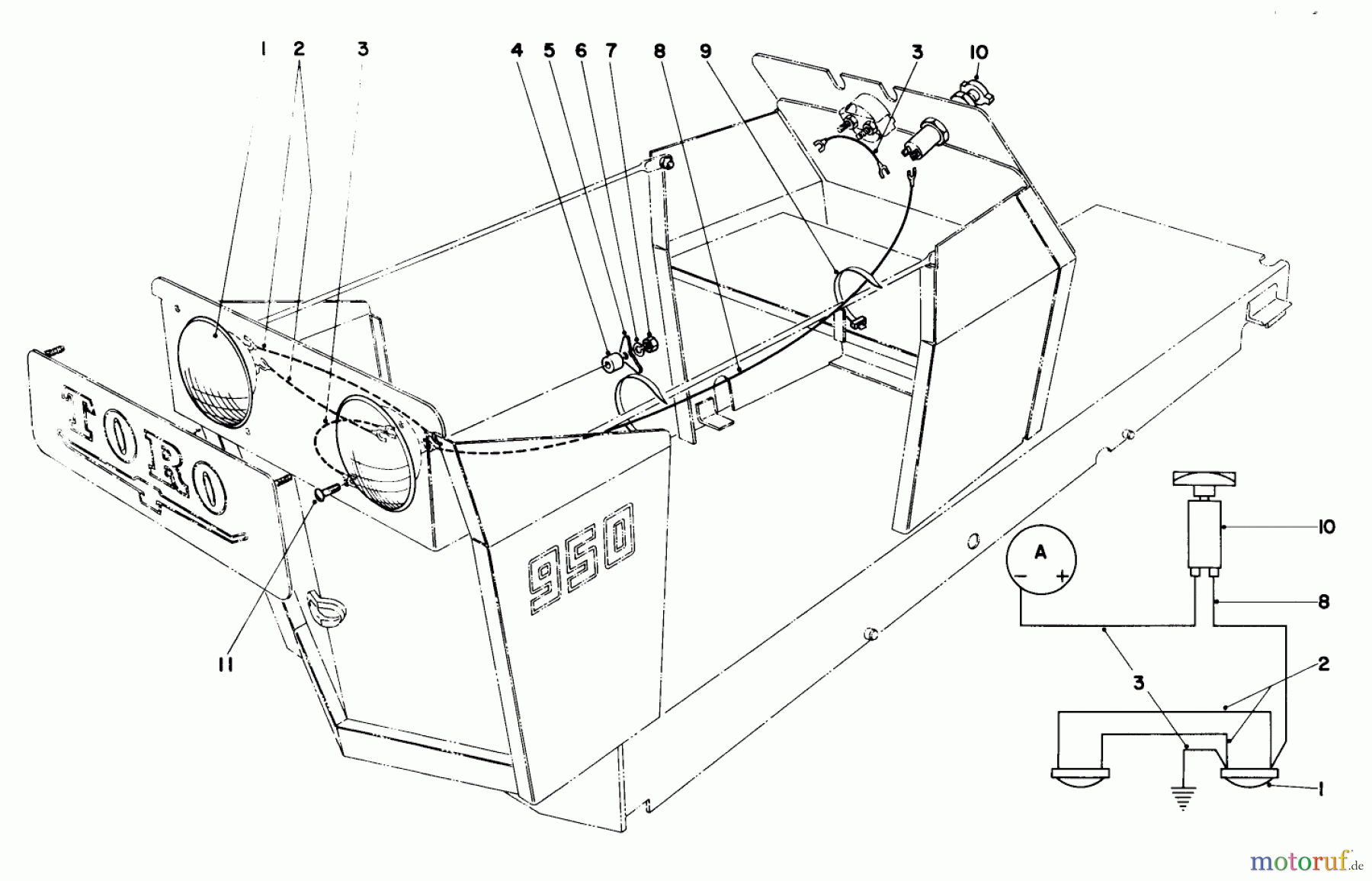  Toro Neu Accessories, Mower 59041 - Toro Light Kit, 10 hp Tractor, 1969 (9000001-9999999) 10 H.P. TRACTOR LIGHT KIT