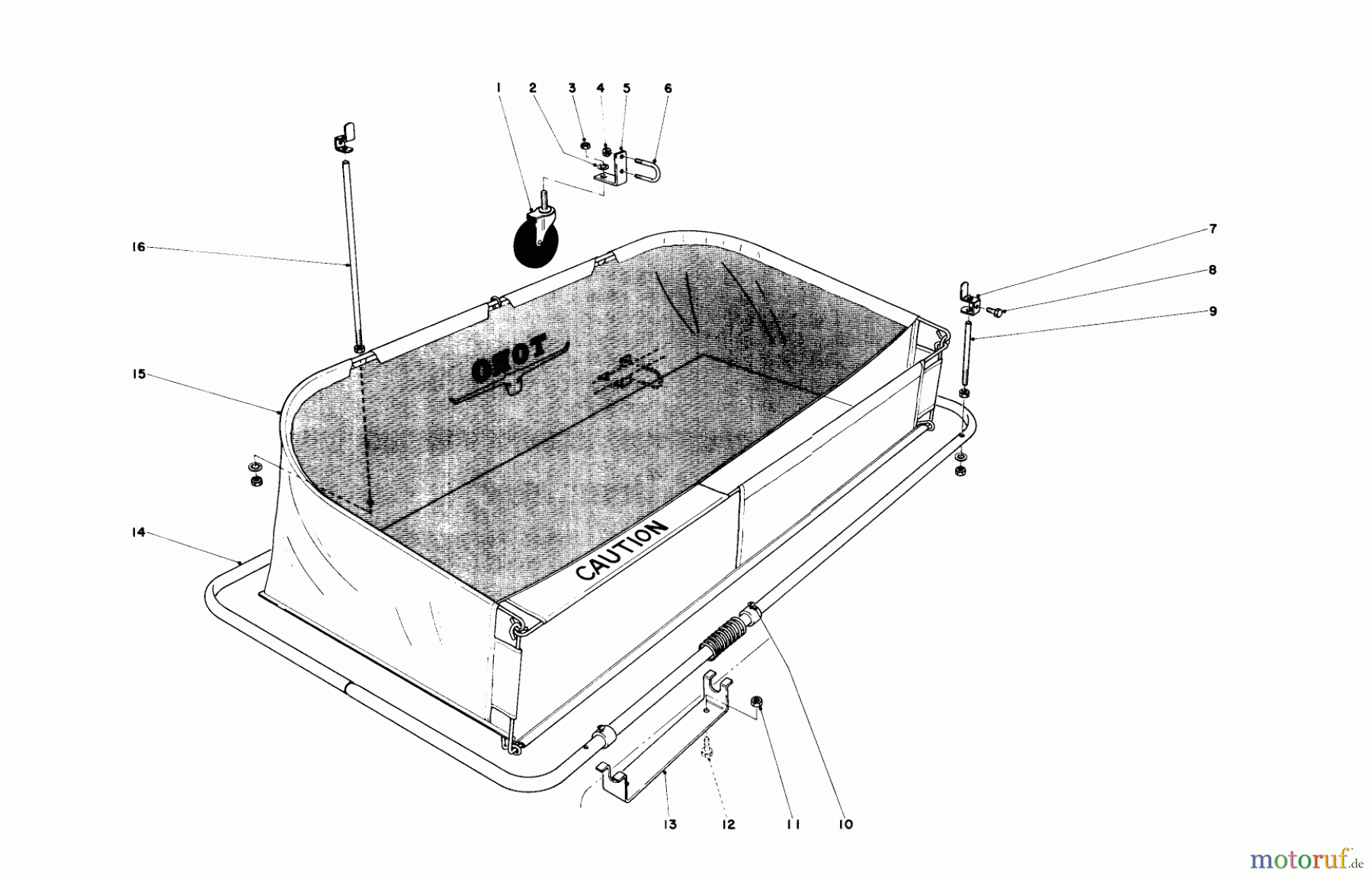  Toro Neu Accessories, Mower 59061 - Toro Side Bag Kit, Rear Engine Rider, 1971 (1000001-1999999) REAR ENGINE RIDER GRASS CATCHER