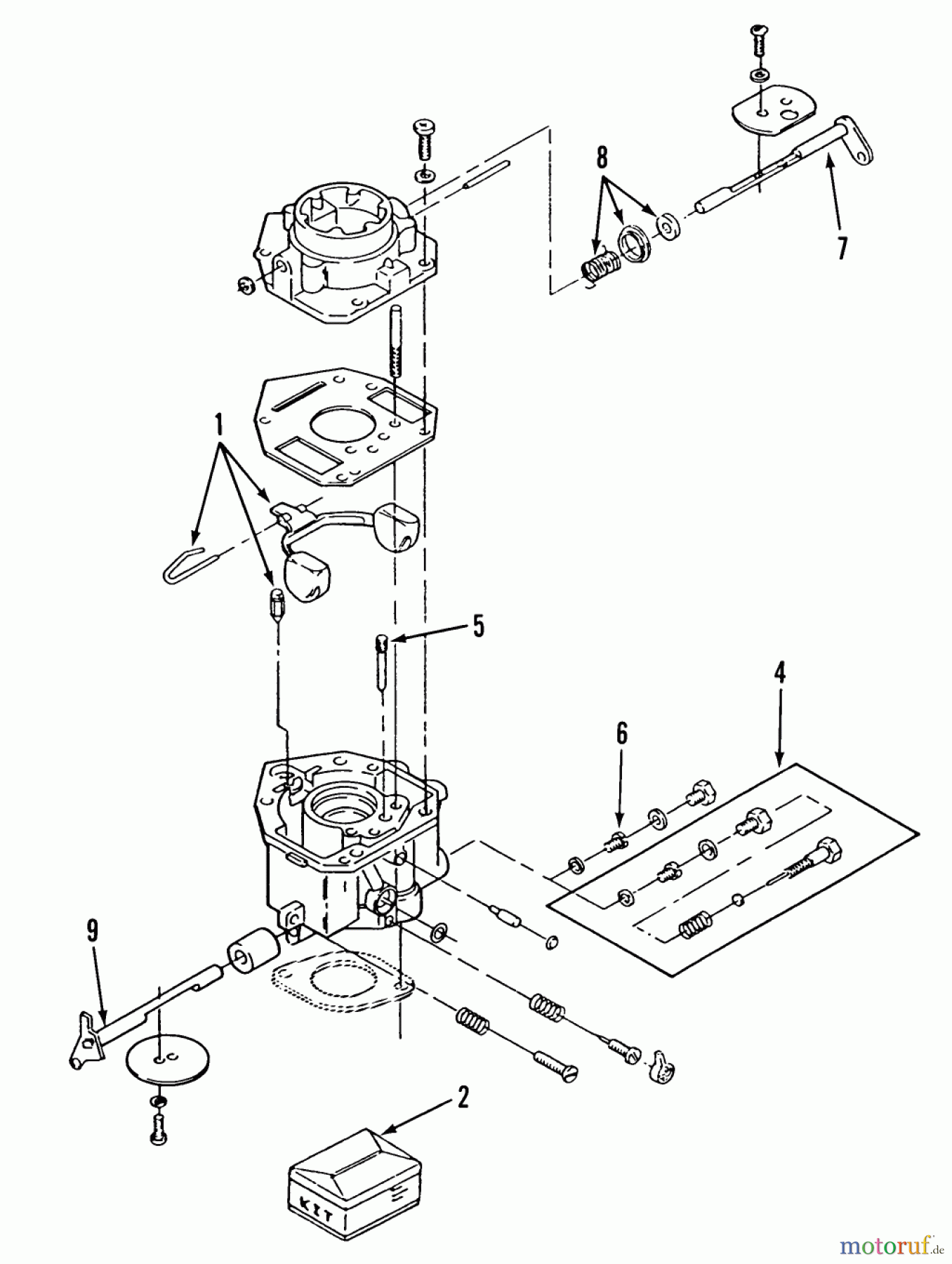 Toro Neu Mowers, Lawn & Garden Tractor Seite 2 C1-20OE02 (520-HC) - Toro 520-HC Garden Tractor, 1989 CARBURETOR COMPONENTS