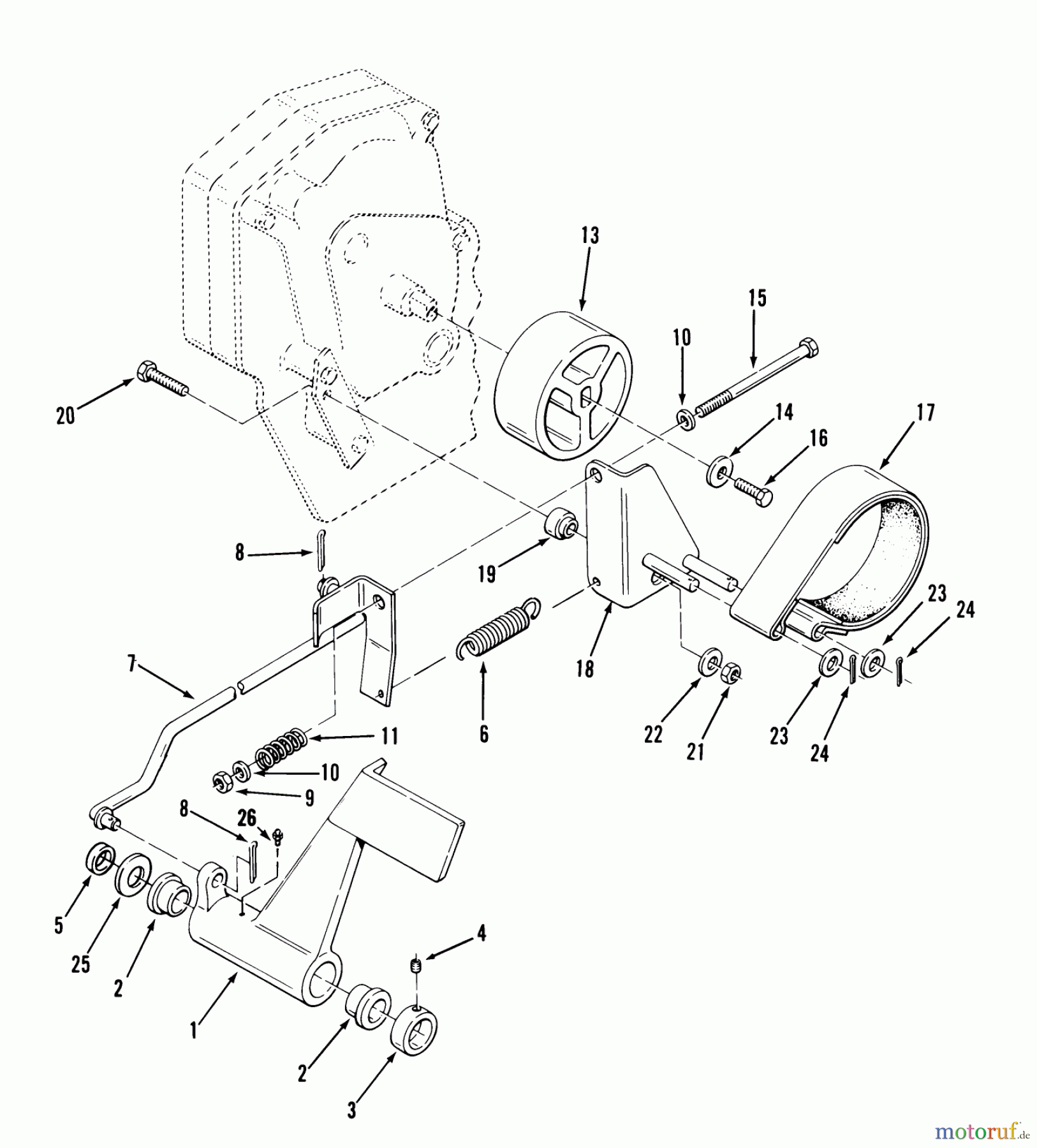 Toro Neu Mowers, Lawn & Garden Tractor Seite 1 31-18OE01 (518-H) - Toro 518-H Garden Tractor, 1988 CLUTCH, BRAKE & SPEED CONTROL LINKAGE