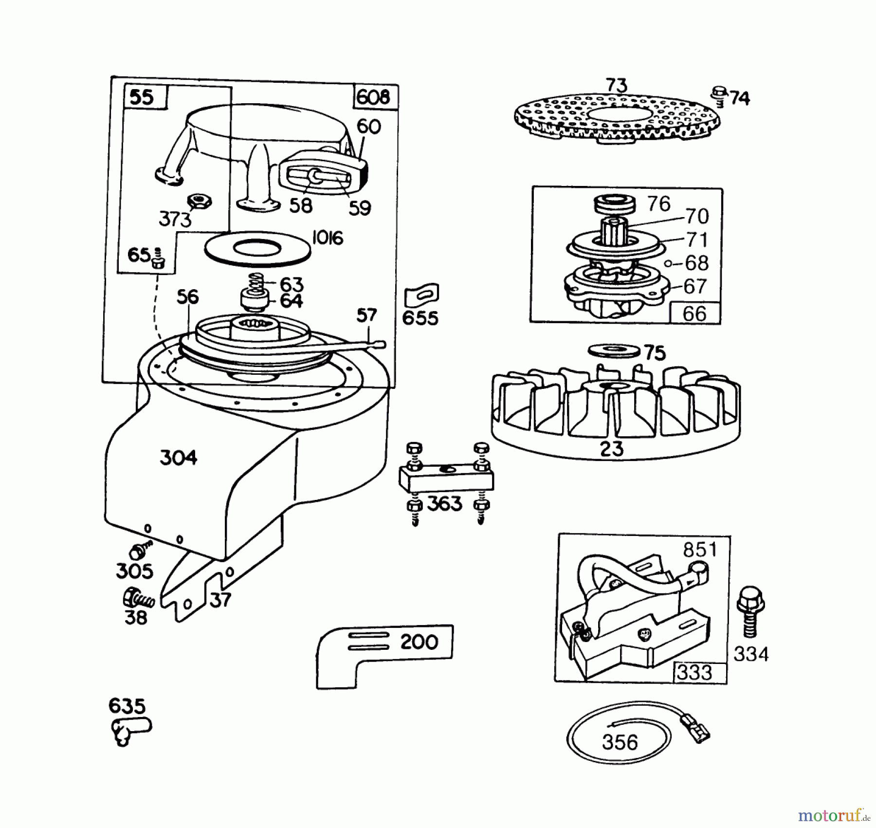 Toro Neu Mowers, Rear-Engine Rider 56138 (8-32) - Toro 8-32 Rear Engine Rider, 1987 (7000001-7999999) ENGINE BRIGGS & STRATTON MODEL NO. 191702-2160-01 8 H.P. REAR ENGINE RIDER RECOIL MODEL 56138 #1