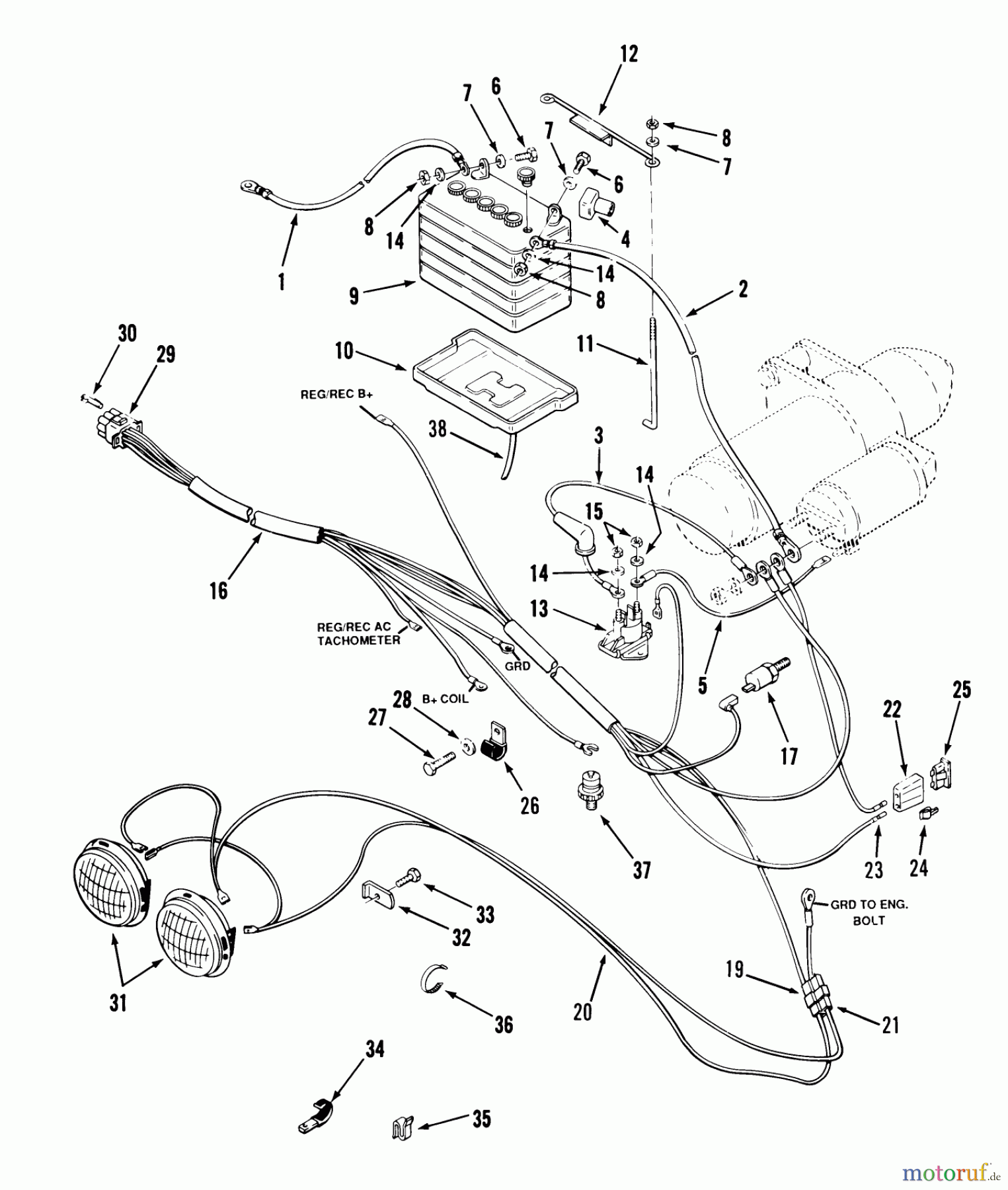 Toro Neu Mowers, Lawn & Garden Tractor Seite 1 31-18OE01 (518-H) - Toro 518-H Garden Tractor, 1988 ELECTRICAL SYSTEM #2