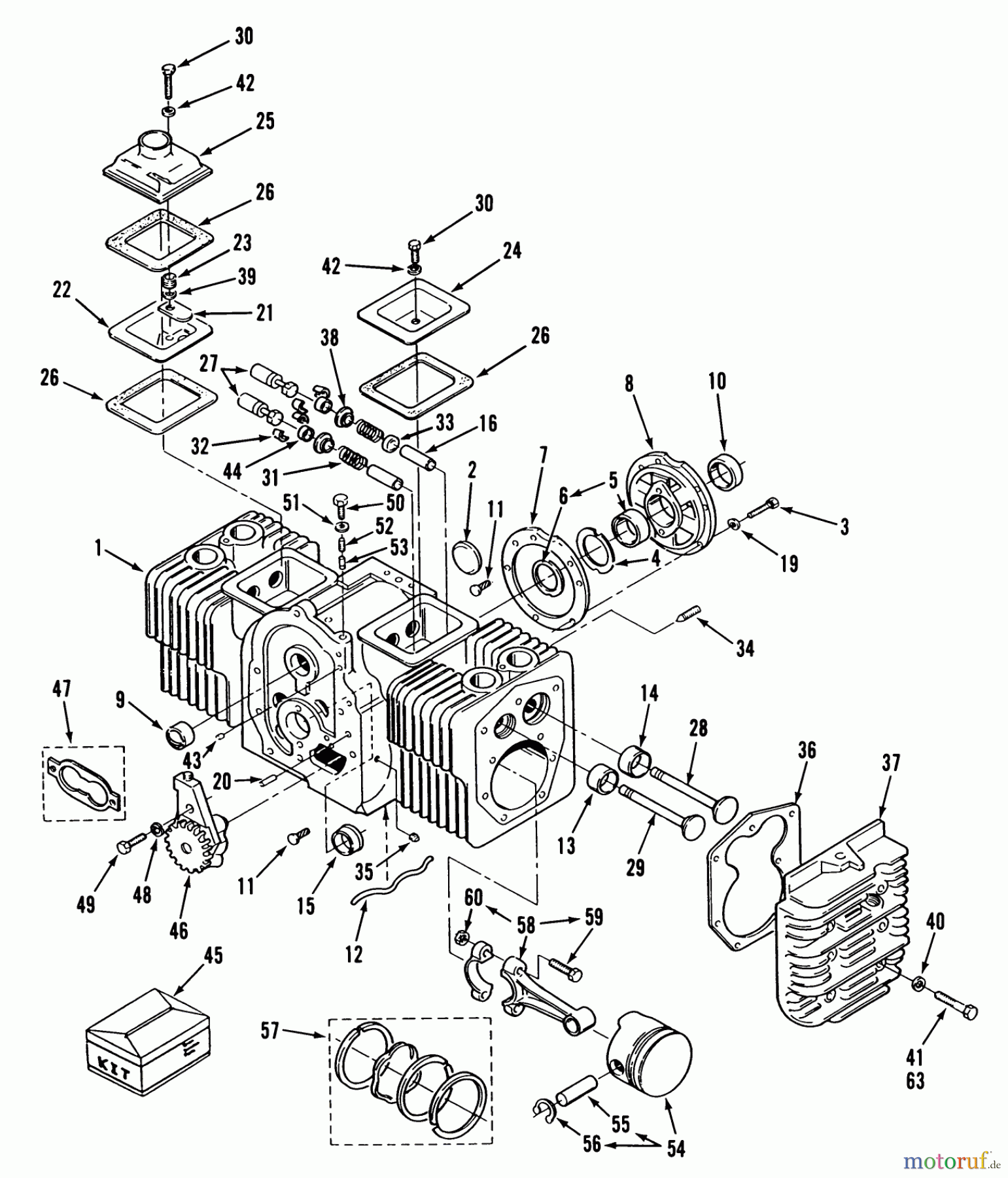 Toro Neu Mowers, Lawn & Garden Tractor Seite 1 31-18OE01 (518-H) - Toro 518-H Garden Tractor, 1988 ENGINE CYLINDER BLOCK