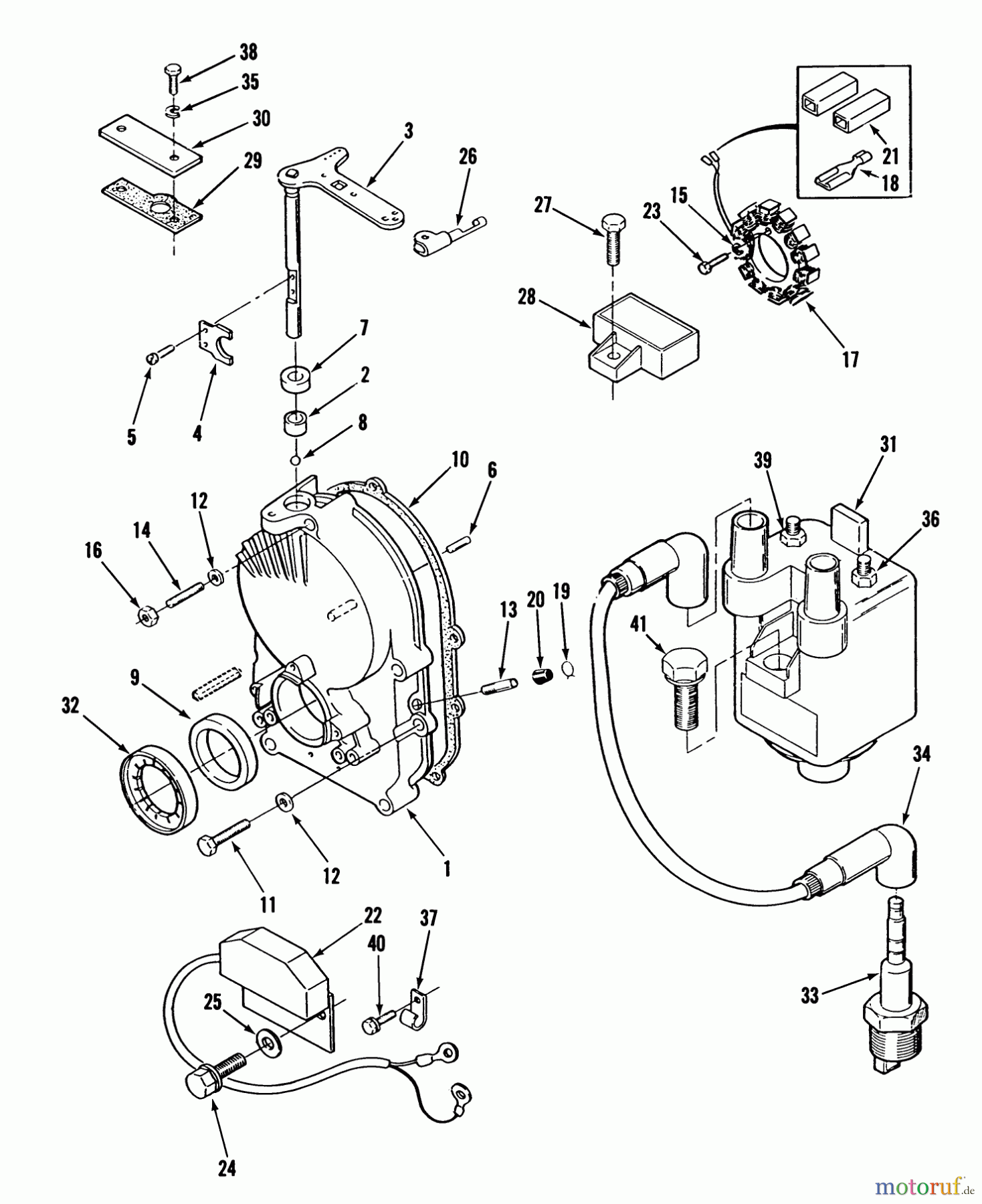 Toro Neu Mowers, Lawn & Garden Tractor Seite 1 31-18OE01 (518-H) - Toro 518-H Garden Tractor, 1988 GEARCASE AND IGNITION CONTROLS
