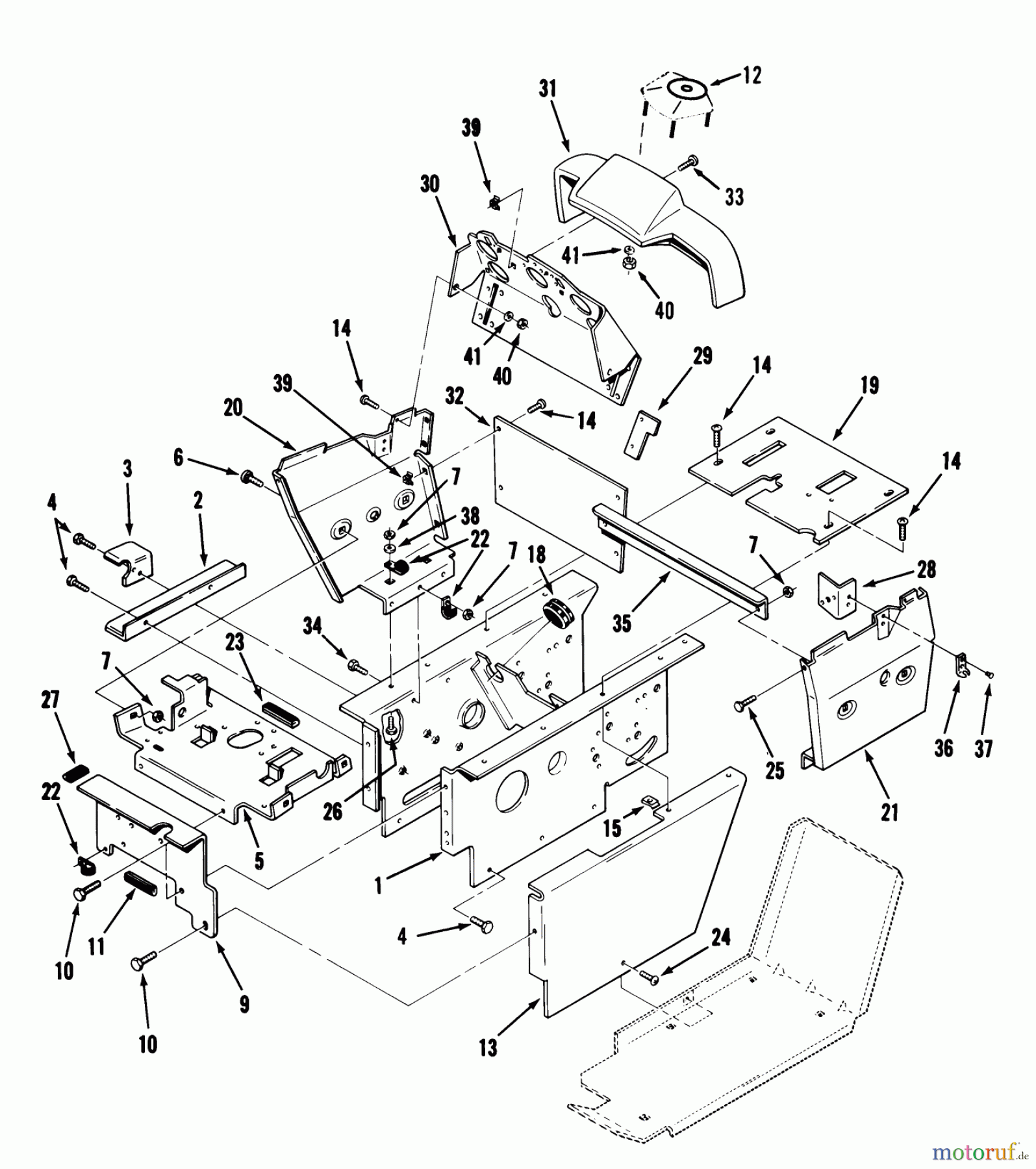 Toro Neu Mowers, Lawn & Garden Tractor Seite 1 31-18OE01 (518-H) - Toro 518-H Garden Tractor, 1988 SHEET METAL AND COVERS #2