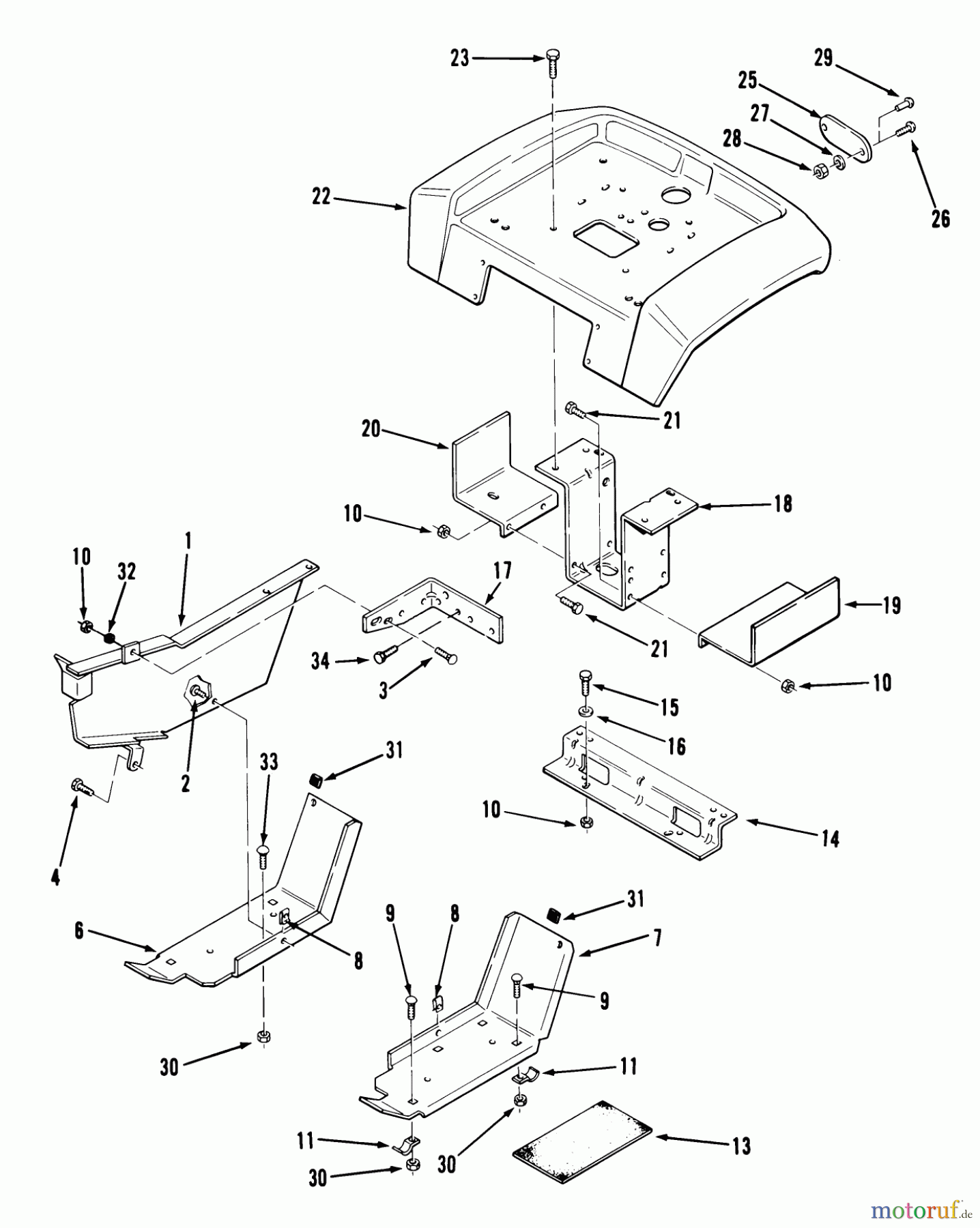 Toro Neu Mowers, Lawn & Garden Tractor Seite 1 31-18OE01 (518-H) - Toro 518-H Garden Tractor, 1988 SHEET METAL AND COVERS #3