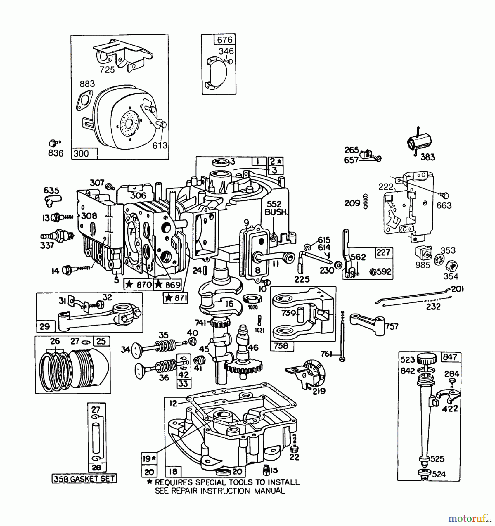 Toro Neu Mowers, Rear-Engine Rider 56138 (8-32) - Toro 8-32 Rear Engine Rider, 1987 (7000001-7999999) ENGINE BRIGGS & STRATTON MODEL NO. 191707-2161-01 8 H.P. REAR ENGINE RIDER ELECTRIC MODEL 56145 #1