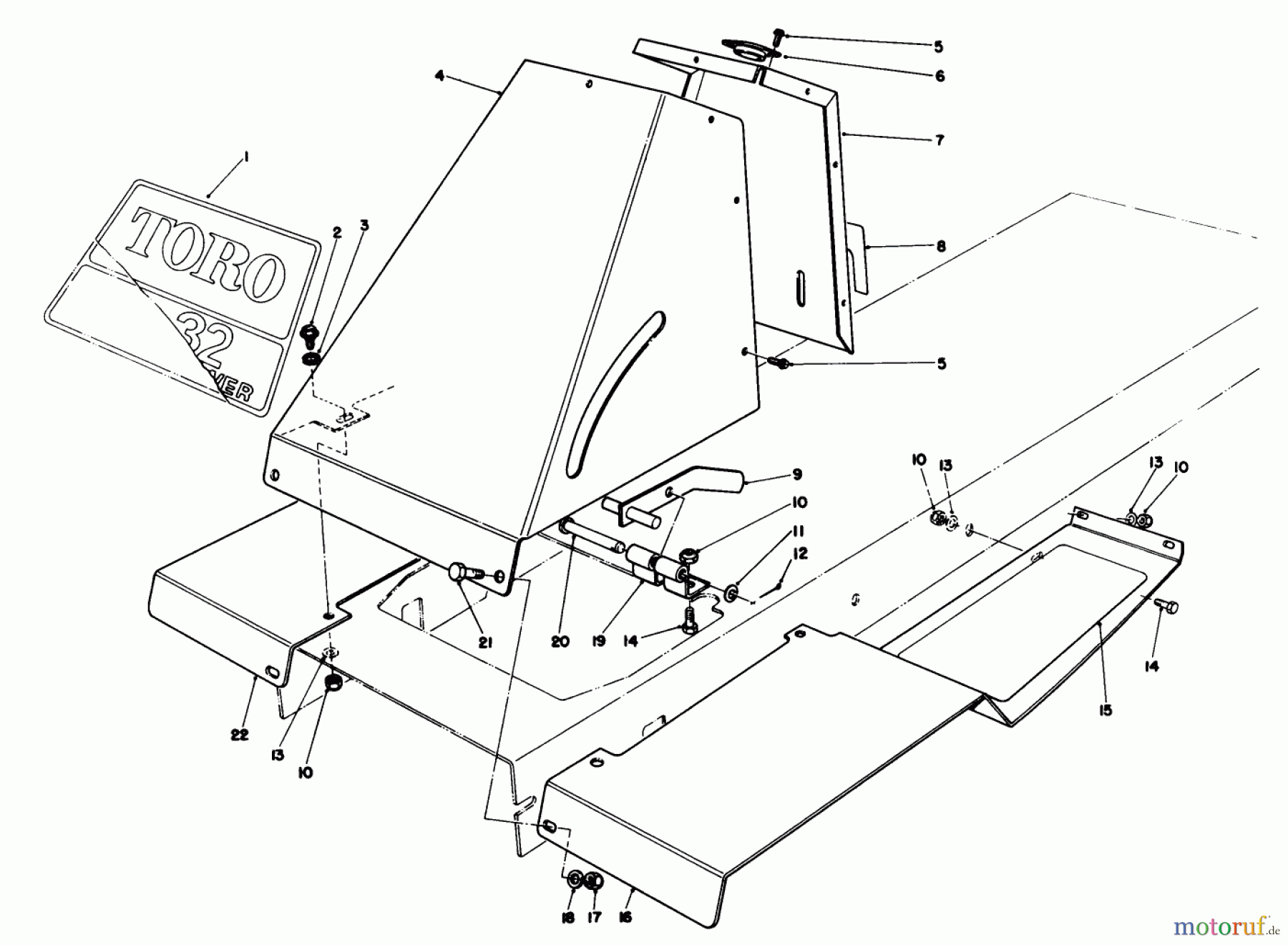 Toro Neu Mowers, Rear-Engine Rider 56138 (8-32) - Toro 8-32 Rear Engine Rider, 1987 (7000001-7999999) FRONT TOWER ASSEMBLY