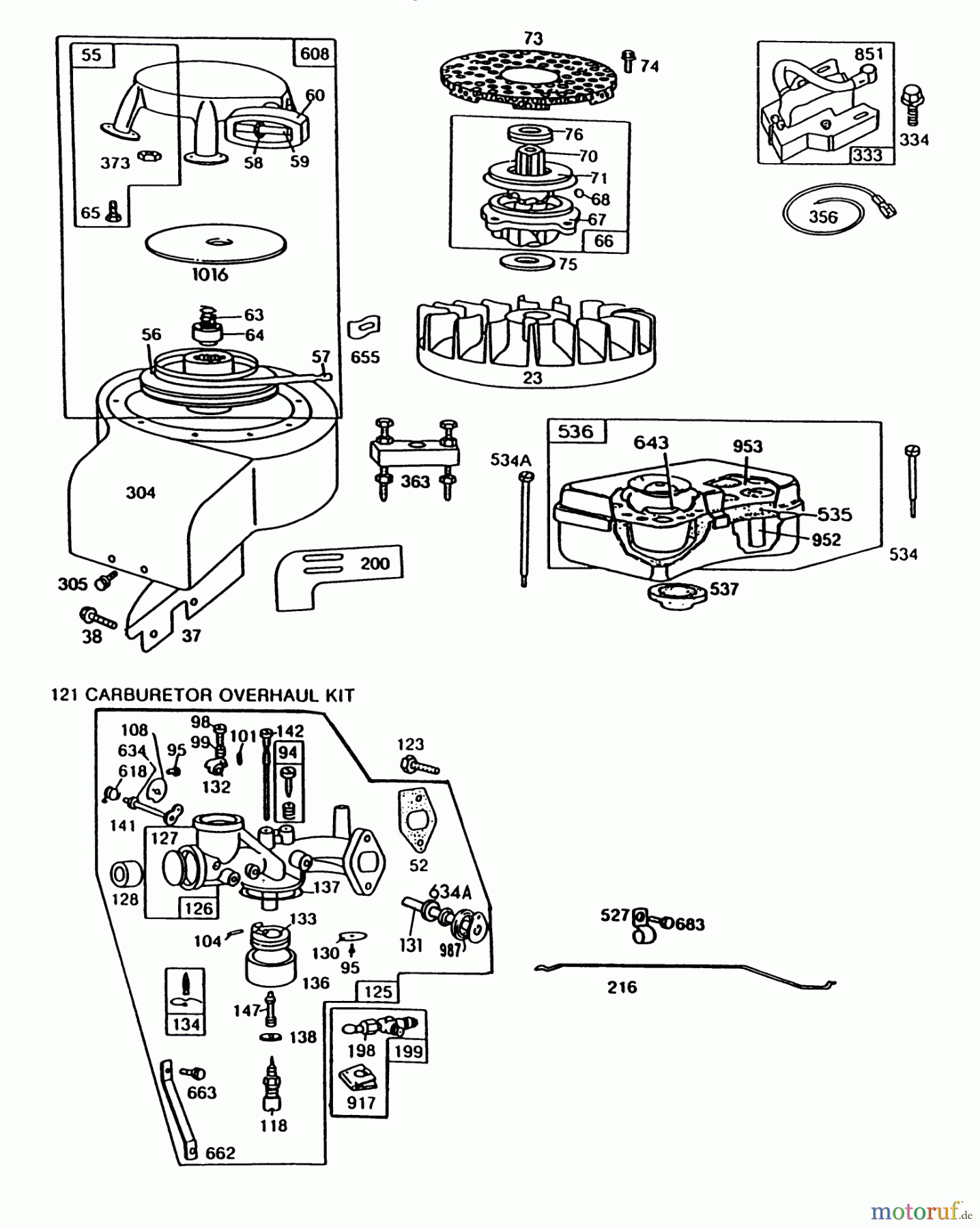  Toro Neu Mowers, Rear-Engine Rider 56145 (8-32) - Toro 8-32 Rear Engine Rider, 1988 (8000001-8999999) ENGINE BRIGGS & STRATTON MODEL NO. 191702-2531-01 8 H.P. REAR ENGINE RIDER RECOIL MODEL 56138 #1
