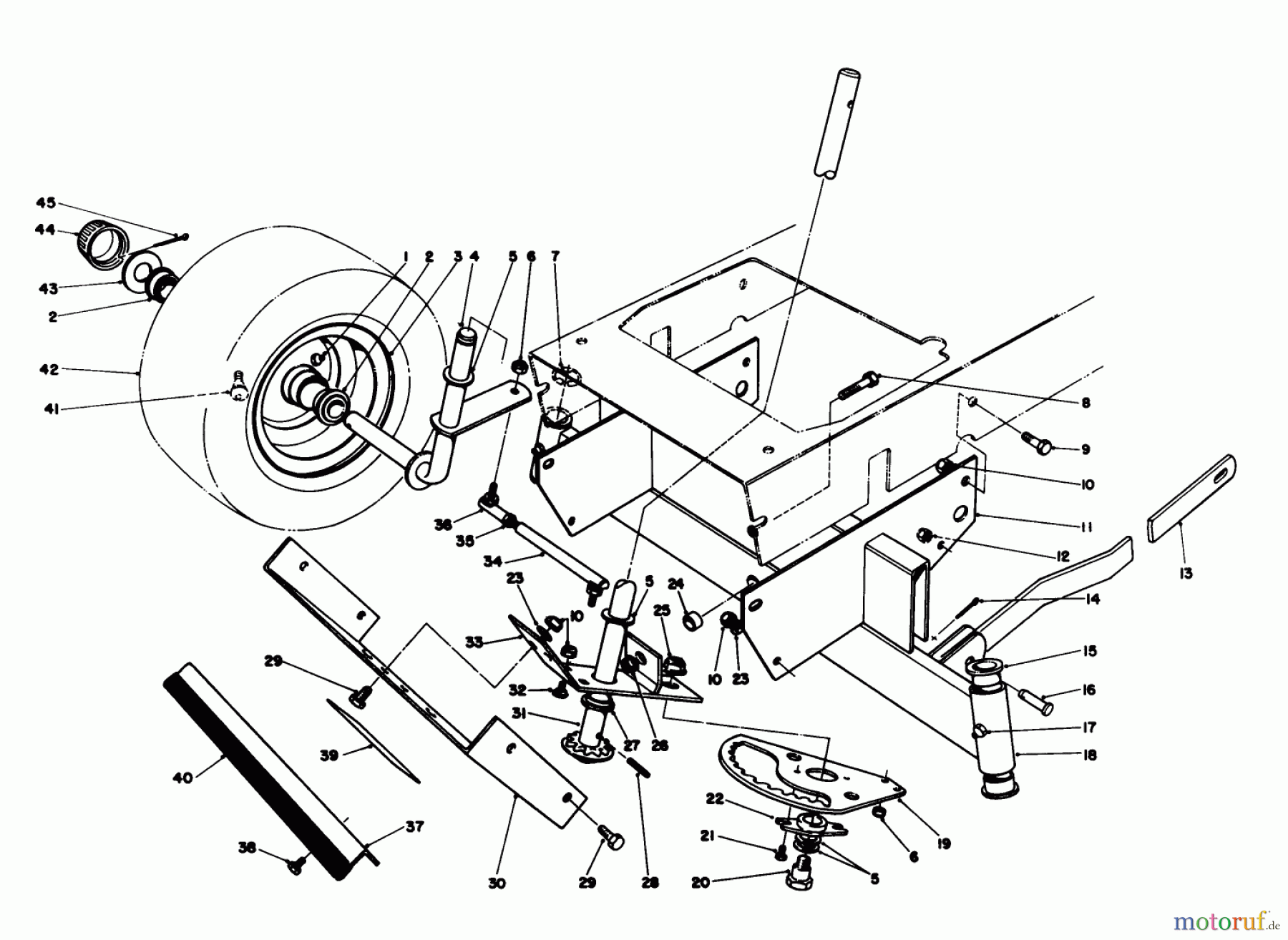 Toro Neu Mowers, Rear-Engine Rider 56145 (8-32) - Toro 8-32 Rear Engine Rider, 1988 (8000001-8999999) FRONT AXLE ASSEMBLY
