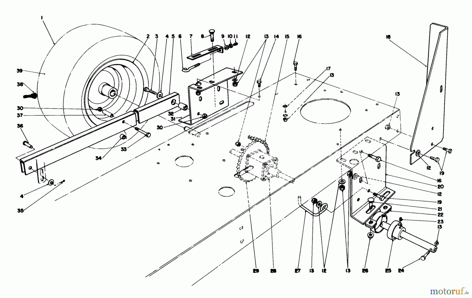 Toro Neu Mowers, Rear-Engine Rider 56145 (8-32) - Toro 8-32 Rear Engine Rider, 1988 (8000001-8999999) REAR AXLE ASSEMBLY