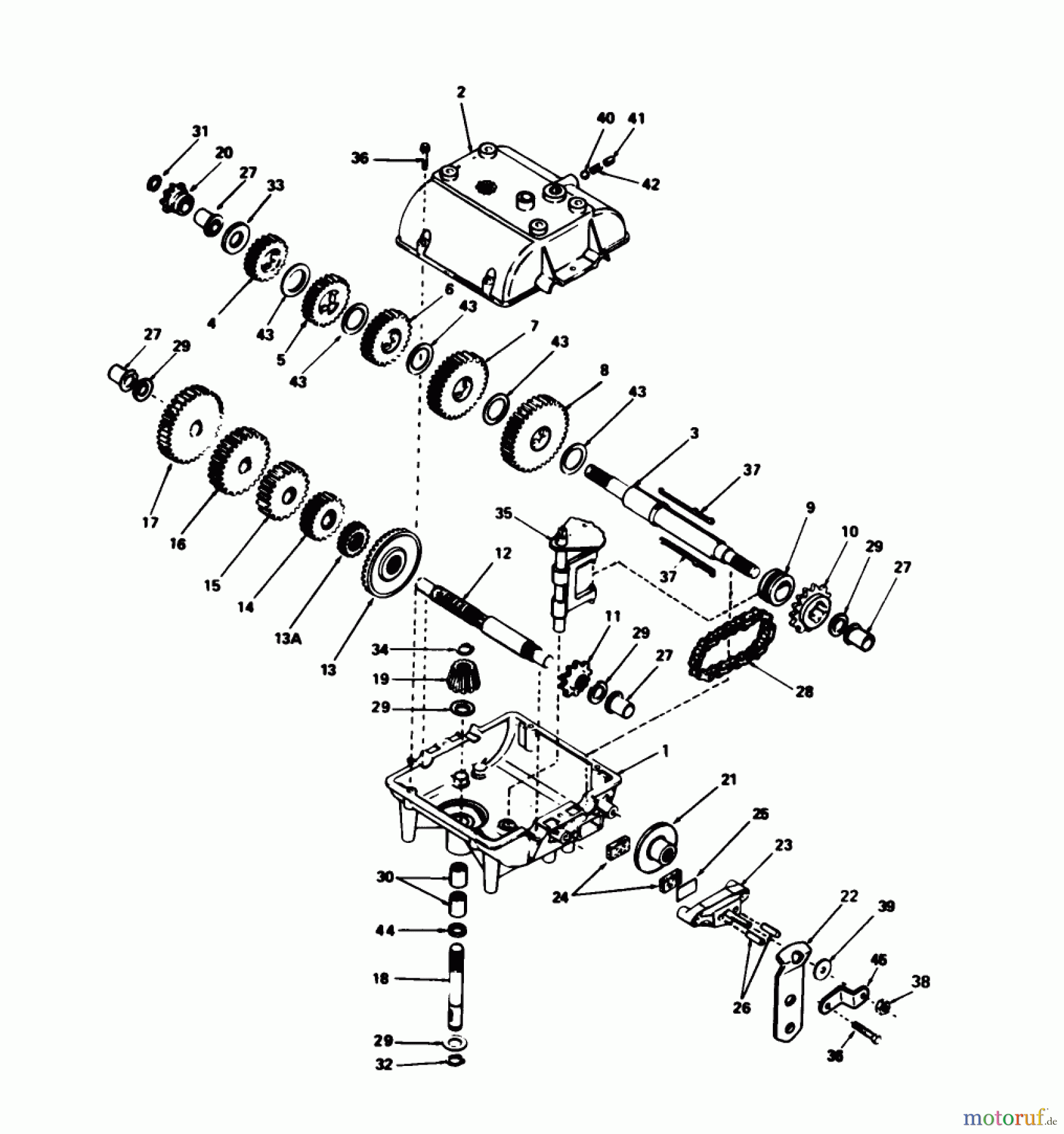 Toro Neu Mowers, Rear-Engine Rider 56145 (8-32) - Toro 8-32 Rear Engine Rider, 1988 (8000001-8999999) TRANSMISSION MODEL 770A