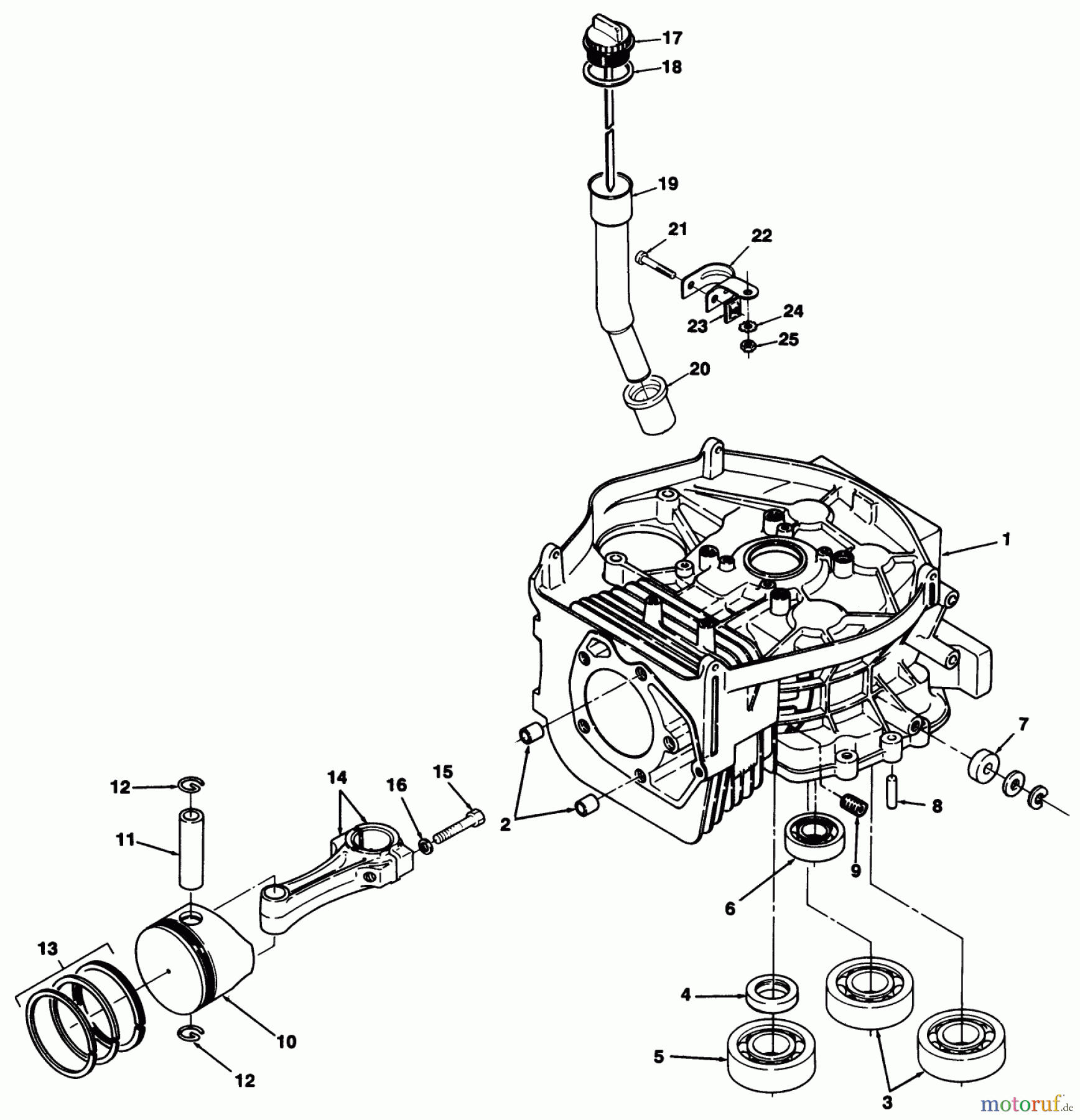 Toro Neu Mowers, Lawn & Garden Tractor Seite 1 32-12OE02 (212-H) - Toro 212-H Tractor, 1991 (1000001-1999999) 12HP ENGINE CYLINDER BLOCK ASSEMBLY