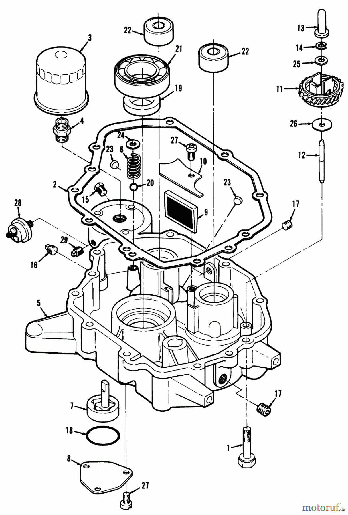 Toro Neu Mowers, Lawn & Garden Tractor Seite 1 32-12OE02 (212-H) - Toro 212-H Tractor, 1991 (1000001-1999999) 12HP ENGINE OIL BASE & PUMP ASSEMBLY