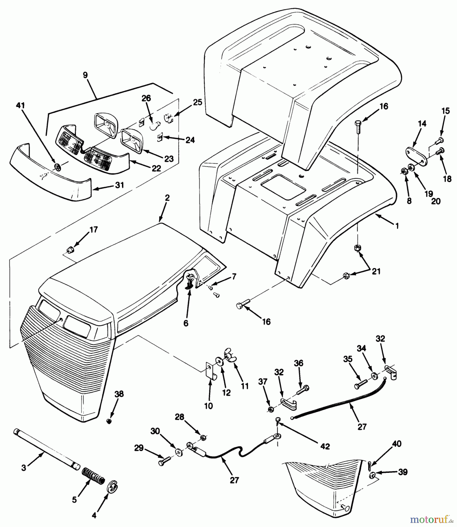 Toro Neu Mowers, Lawn & Garden Tractor Seite 1 32-12OE02 (212-H) - Toro 212-H Tractor, 1991 (1000001-1999999) BODY ASSEMBLY