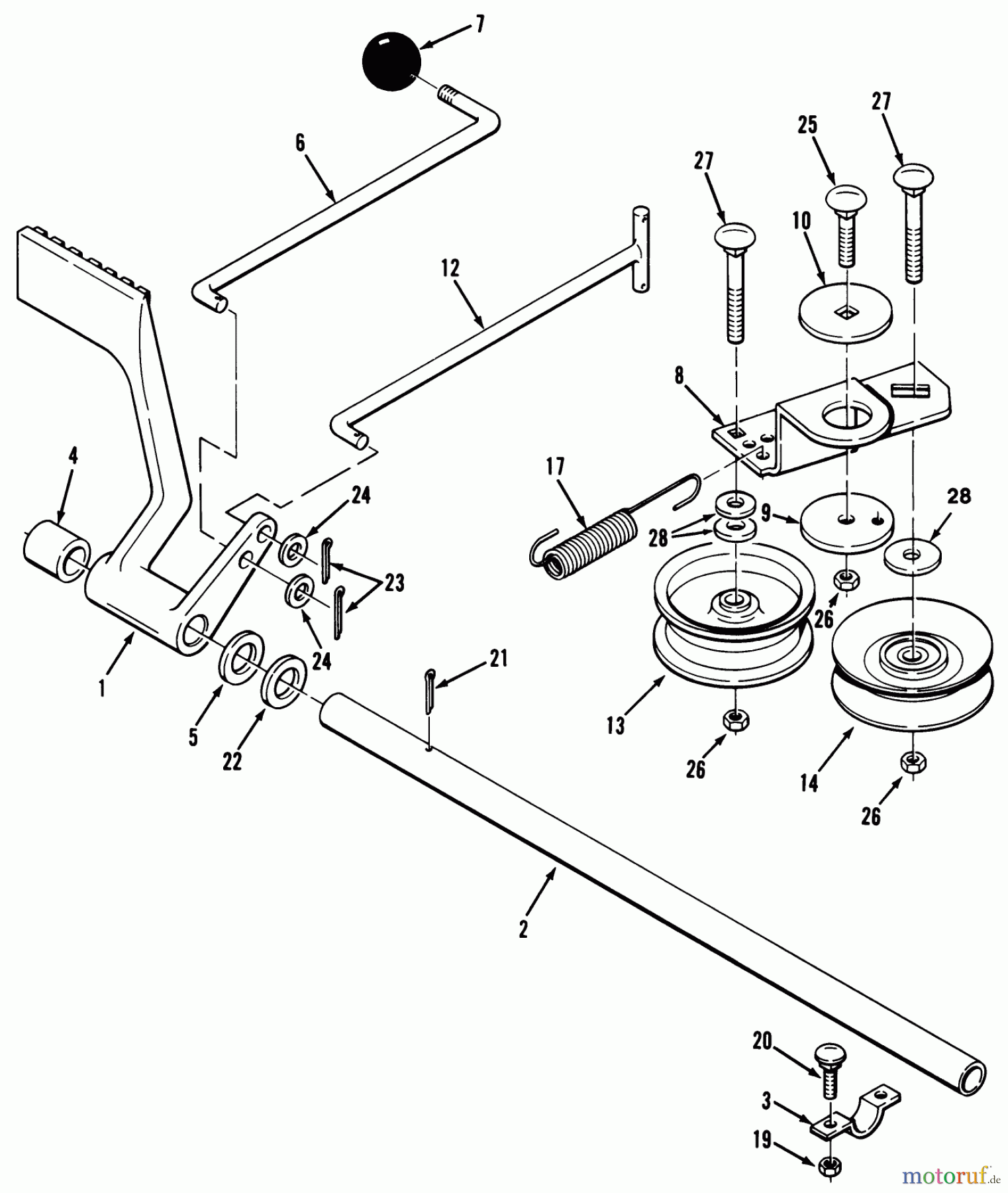 Toro Neu Mowers, Lawn & Garden Tractor Seite 1 32-10B502 (210-5) - Toro 210-5 Tractor, 1991 (1000001-1999999) BRAKE & IDLER ASSEMBLY (210-H & 212-H)