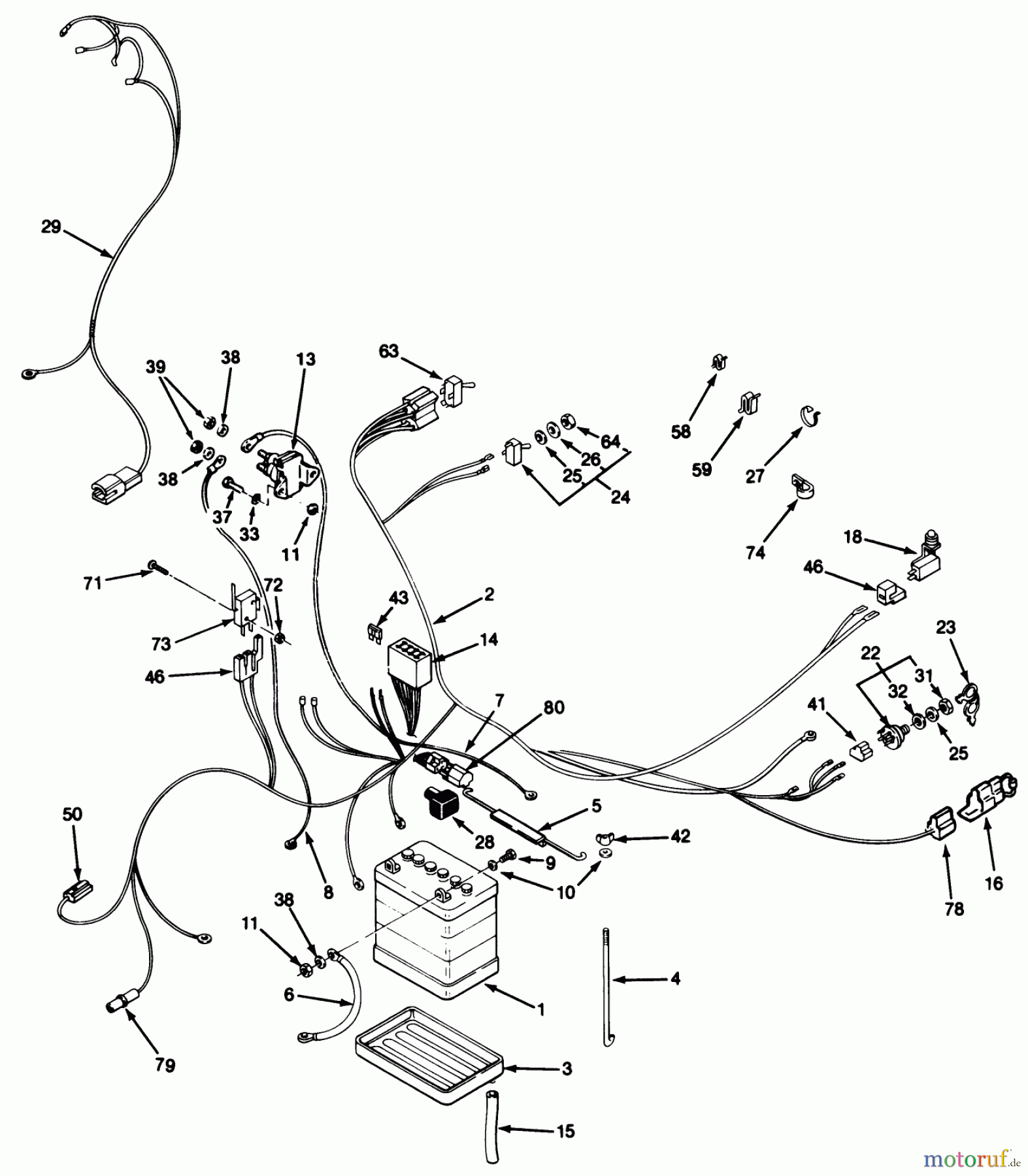  Toro Neu Mowers, Lawn & Garden Tractor Seite 1 32-10B502 (210-5) - Toro 210-5 Tractor, 1991 (1000001-1999999) ELECTRICAL SYSTEM ASSEMBLY