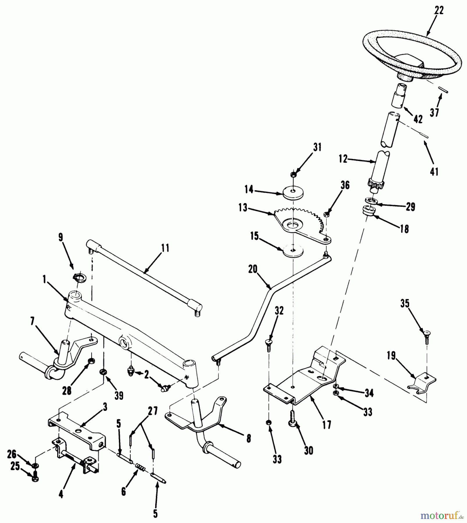 Toro Neu Mowers, Lawn & Garden Tractor Seite 1 32-12OE02 (212-H) - Toro 212-H Tractor, 1991 (1000001-1999999) FRONT AXLE & STEERING ASSEMBLY