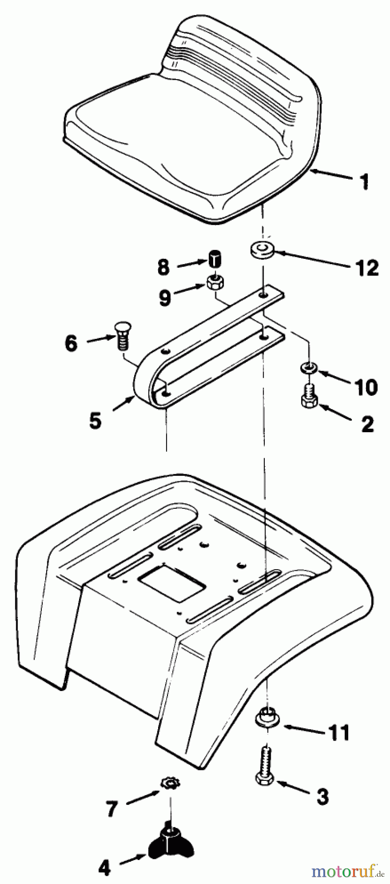 Toro Neu Mowers, Lawn & Garden Tractor Seite 1 32-10B502 (210-5) - Toro 210-5 Tractor, 1991 (1000001-1999999) SEAT ASSEMBLY (210-5 & 210-H)