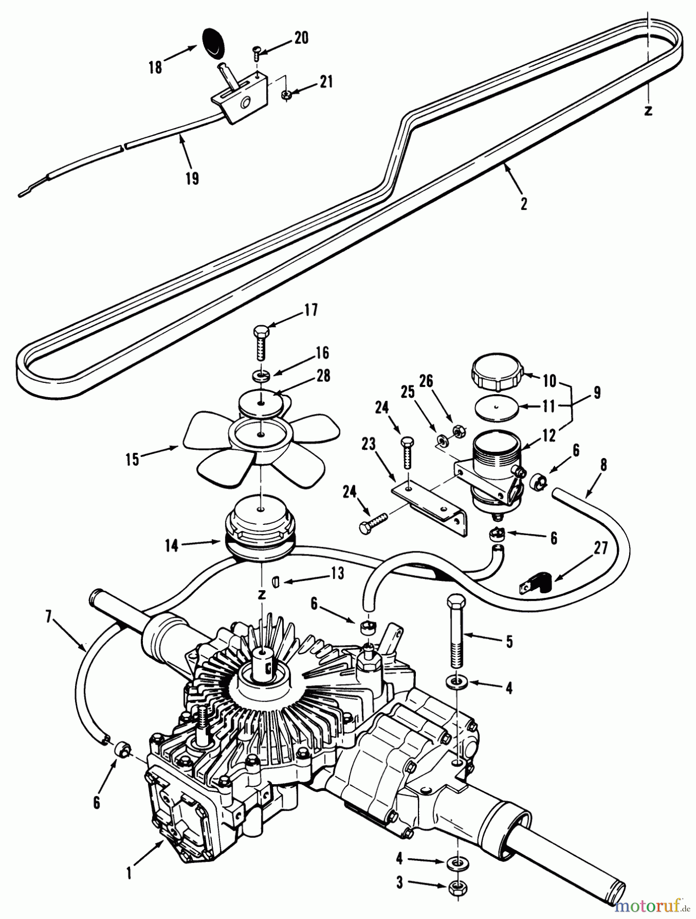 Toro Neu Mowers, Lawn & Garden Tractor Seite 1 32-12OE02 (212-H) - Toro 212-H Tractor, 1991 (1000001-1999999) TRANSMISSION ASSEMBLY (210-H & 212-H)