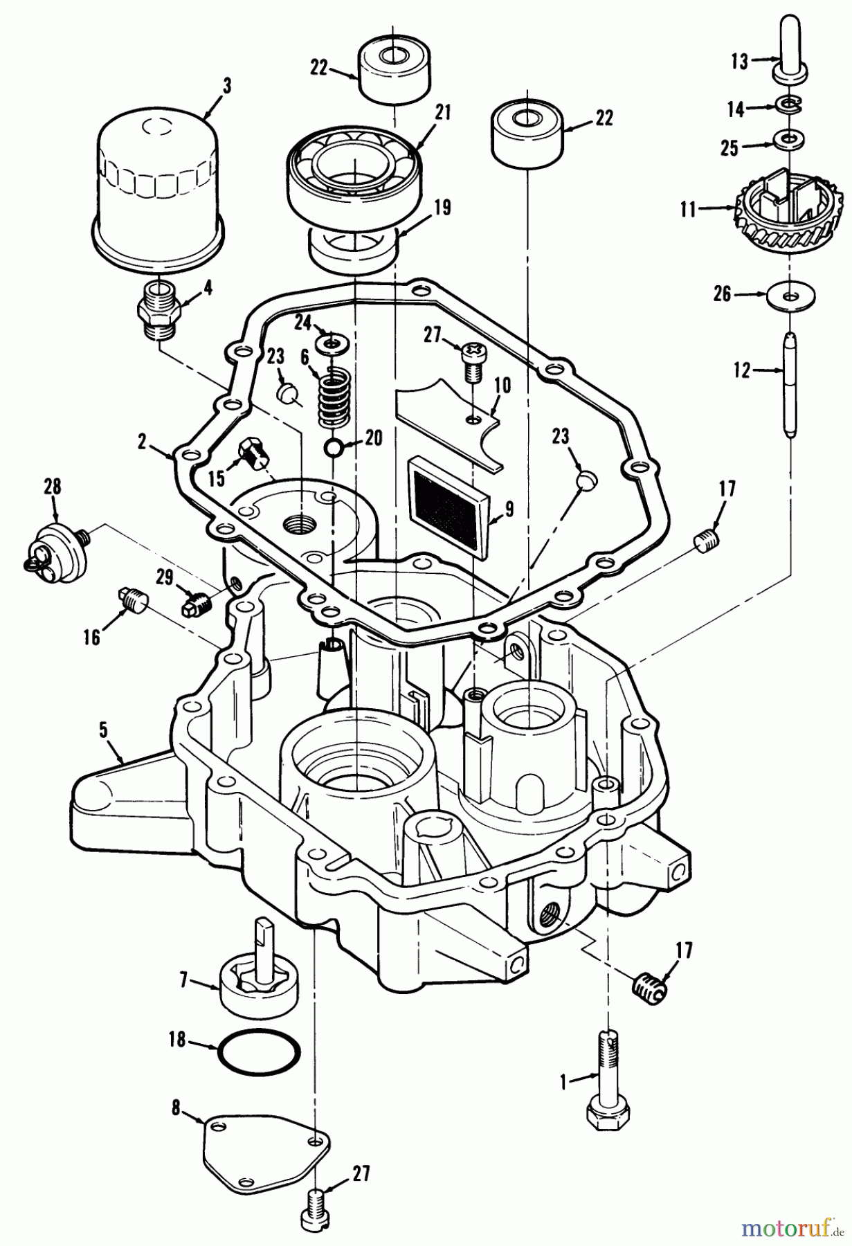 Toro Neu Mowers, Lawn & Garden Tractor Seite 1 32-12O503 (212-5) - Toro 212-5 Tractor, 1992 (2000001-2999999) 12.5HP ENGINE OIL BASE & PUMP ASSEMBLY