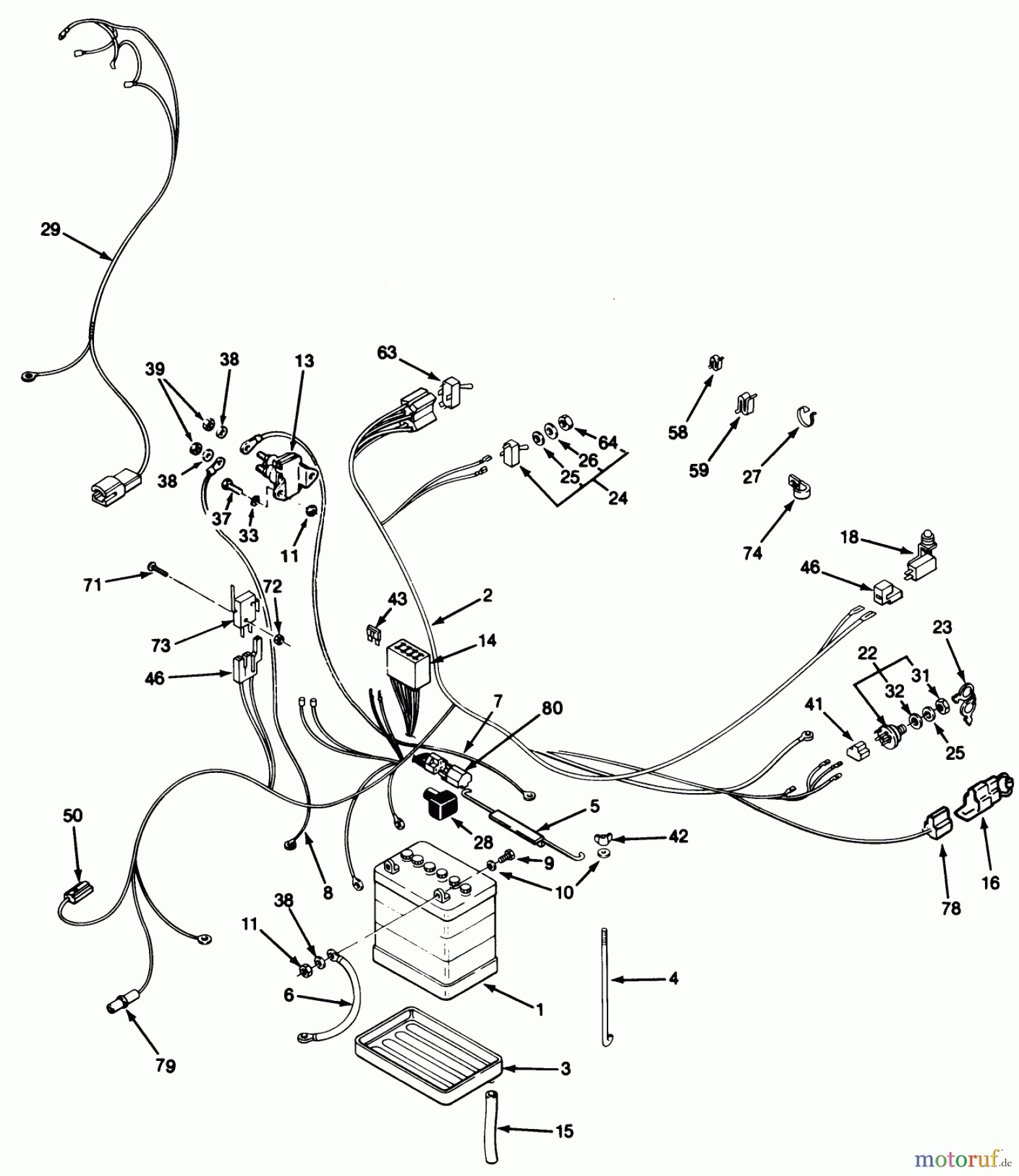  Toro Neu Mowers, Lawn & Garden Tractor Seite 1 32-12O503 (212-5) - Toro 212-5 Tractor, 1992 (2000001-2999999) ELECTRICAL SYSTEM ASSEMBLY