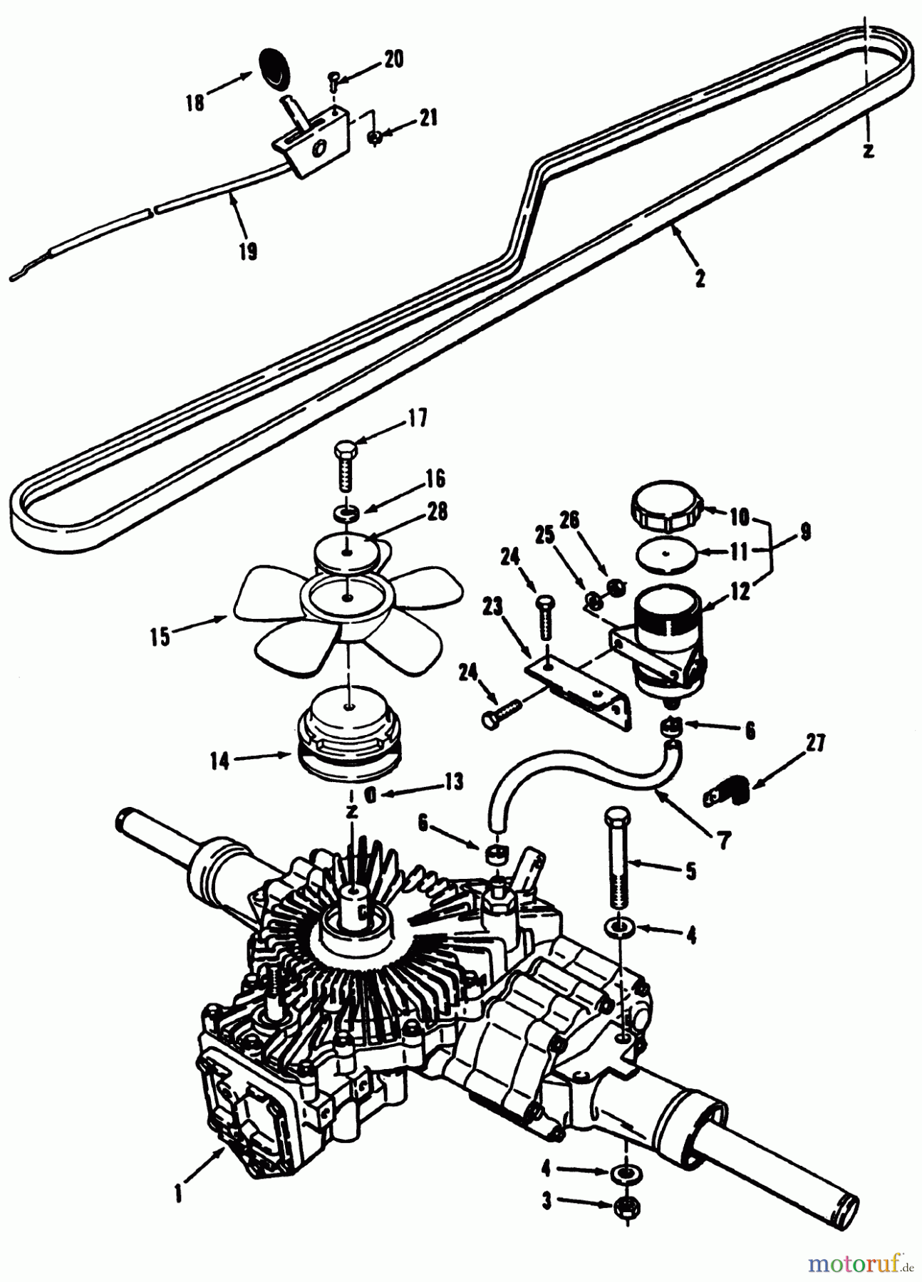 Toro Neu Mowers, Lawn & Garden Tractor Seite 1 32-12O503 (212-5) - Toro 212-5 Tractor, 1992 (2000001-2999999) TRANSMISSION ASSEMBLY (212-H)