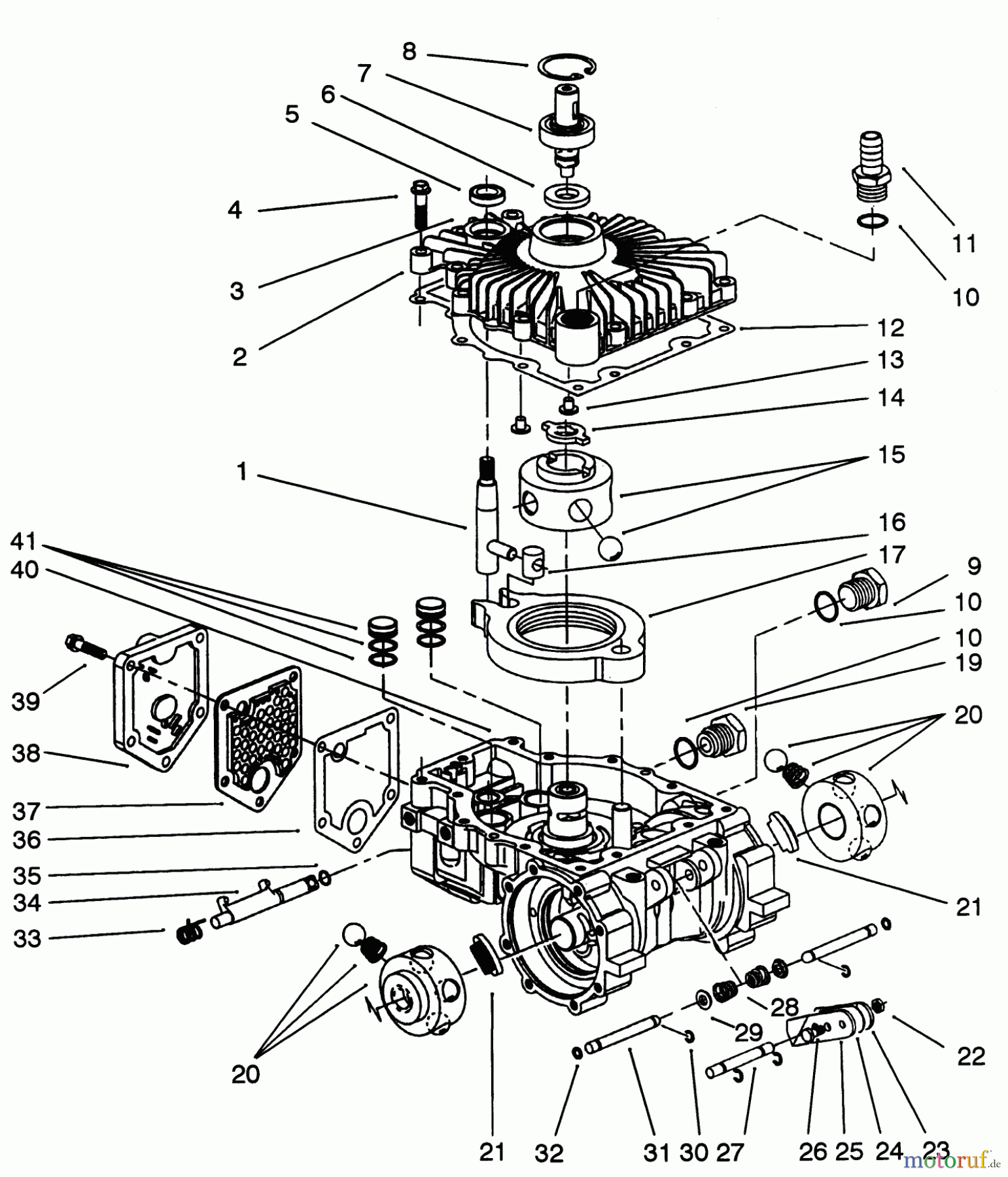 Toro Neu Mowers, Lawn & Garden Tractor Seite 1 32-12O503 (212-5) - Toro 212-5 Tractor, 1992 (2000001-2999999) TRANSMISSION EATON MODEL 751-042 #1