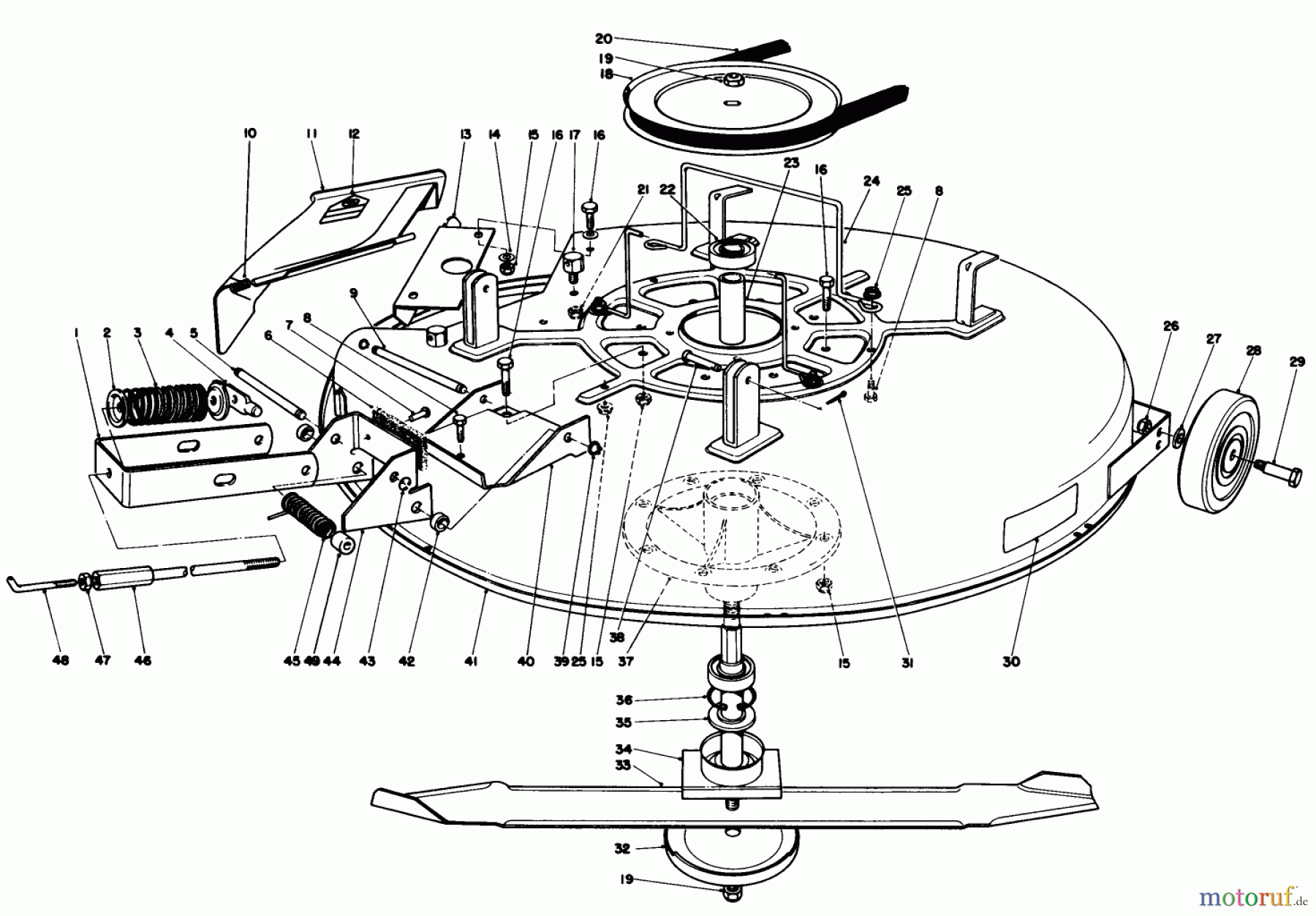 Toro Neu Mowers, Rear-Engine Rider 56145 (8-32) - Toro 8-32 Rear Engine Rider, 1989 (9000001-9999999) MOWER ASSEMBLY