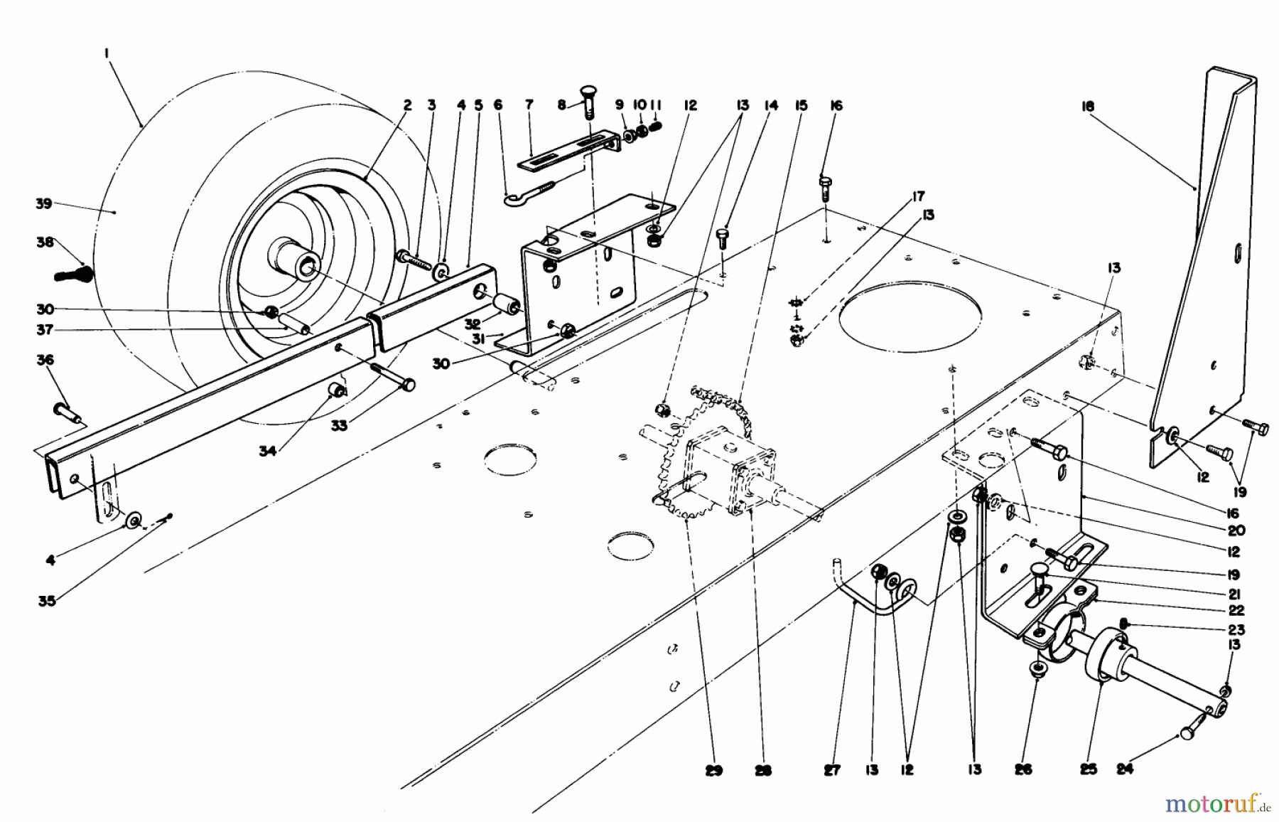 Toro Neu Mowers, Rear-Engine Rider 56145 (8-32) - Toro 8-32 Rear Engine Rider, 1989 (9000001-9999999) REAR AXLE ASSEMBLY