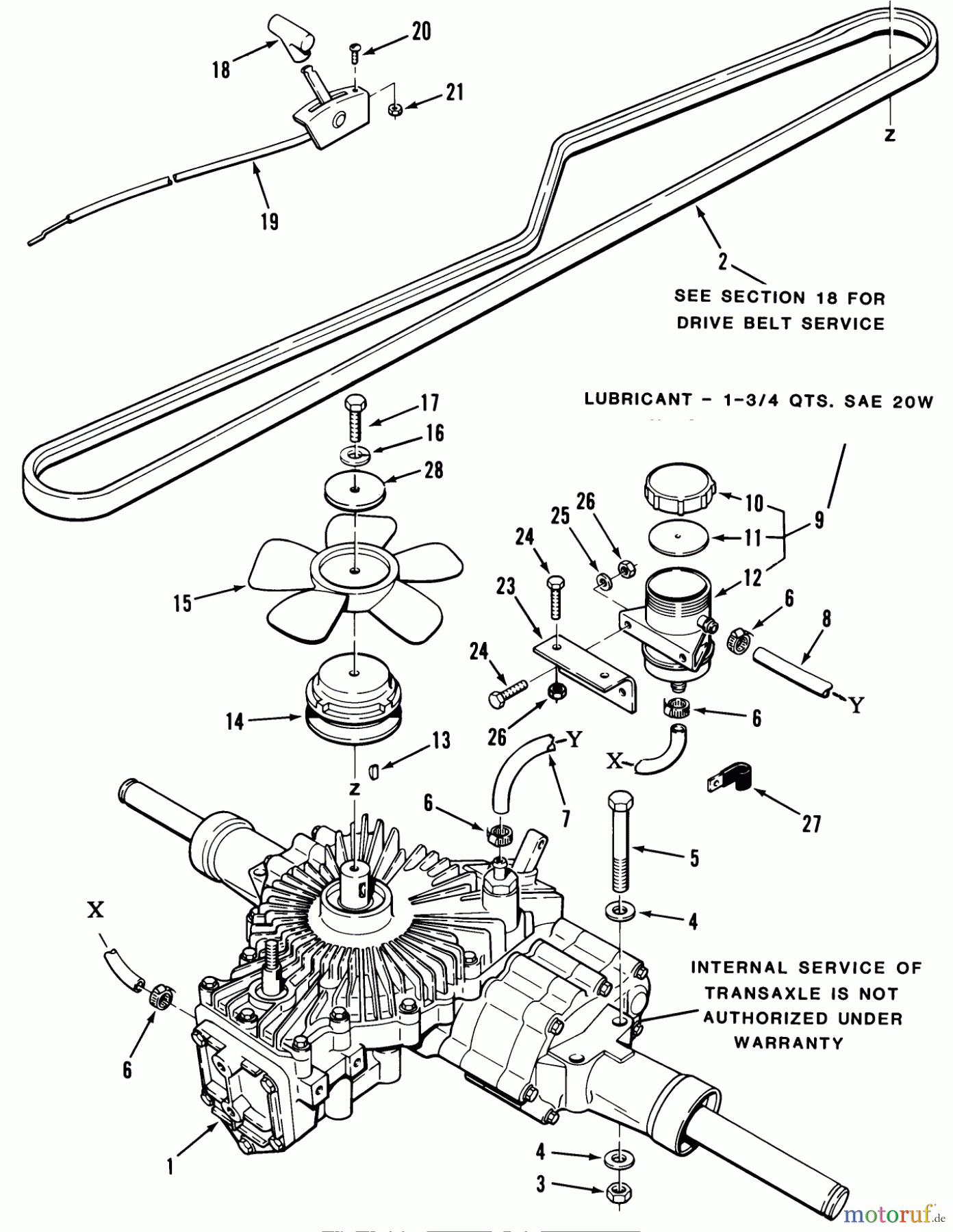  Toro Neu Mowers, Lawn & Garden Tractor Seite 1 42-08B401 (208-4) - Toro 208-4 Tractor, 1989 HYDROSTATIC TRANSAXLE