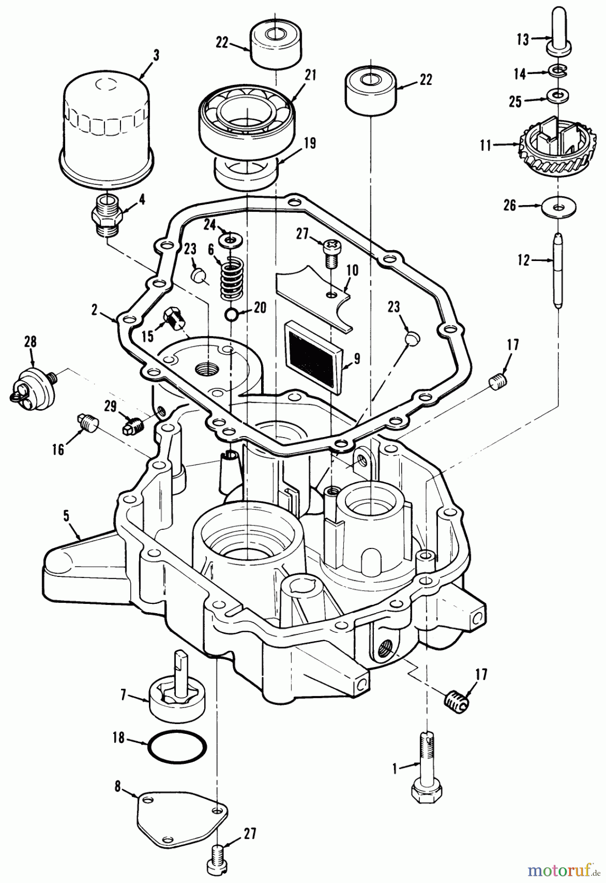  Toro Neu Mowers, Lawn & Garden Tractor Seite 1 32-120EA1 (212-H)- Toro 212-H Tractor, 1991 (1000001-1999999) 12HP ENGINE OIL BASE AND PUMP ASSEMBLY